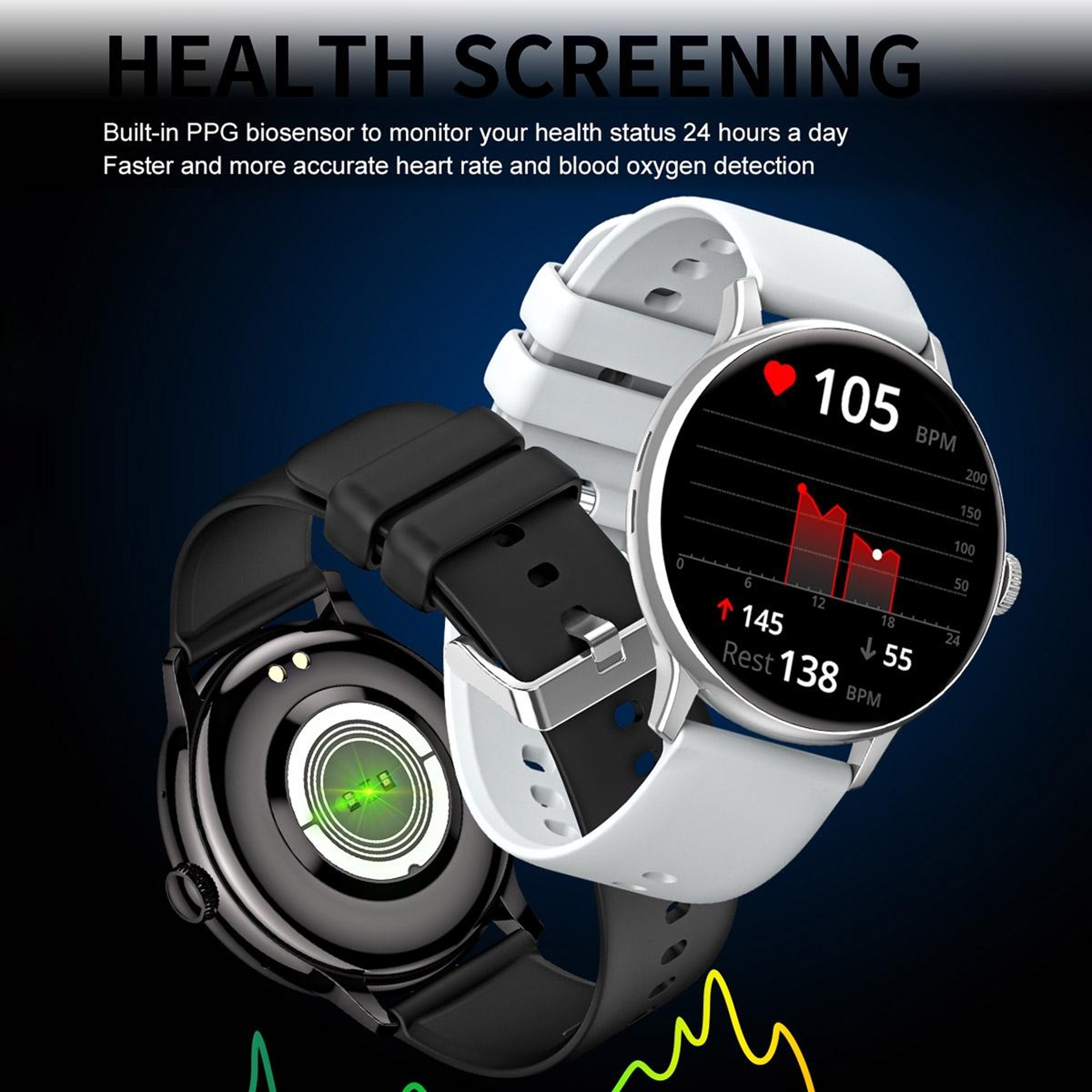 CY500 AMOLED Smart Watch With Bluetooth Calling Heart Rate Blood Oxygen Fitness Tracker 8