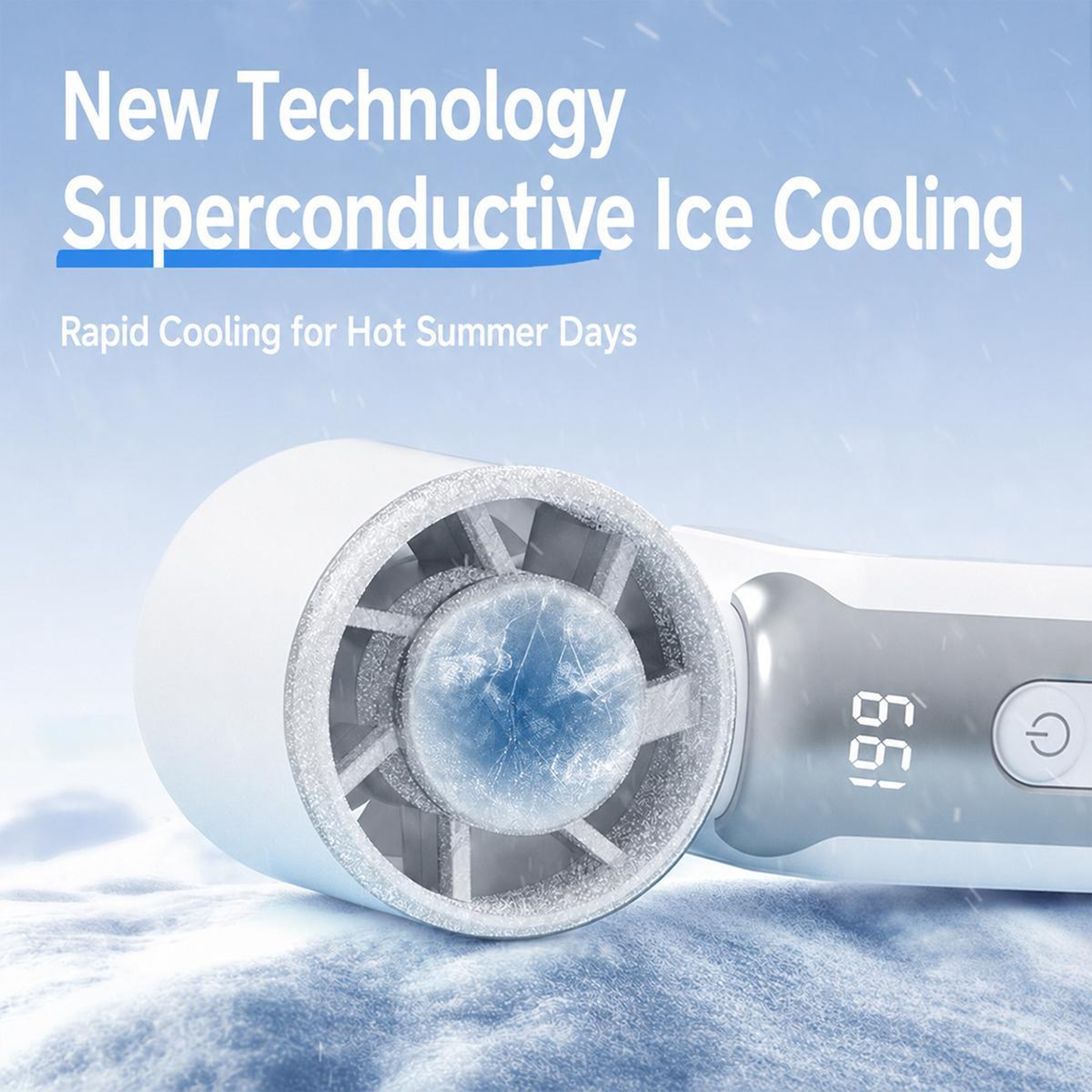 K813 Mini Cooling Fan Rechargeable Portable Fan with Digital Display and Ice Cooling Technology – view 7