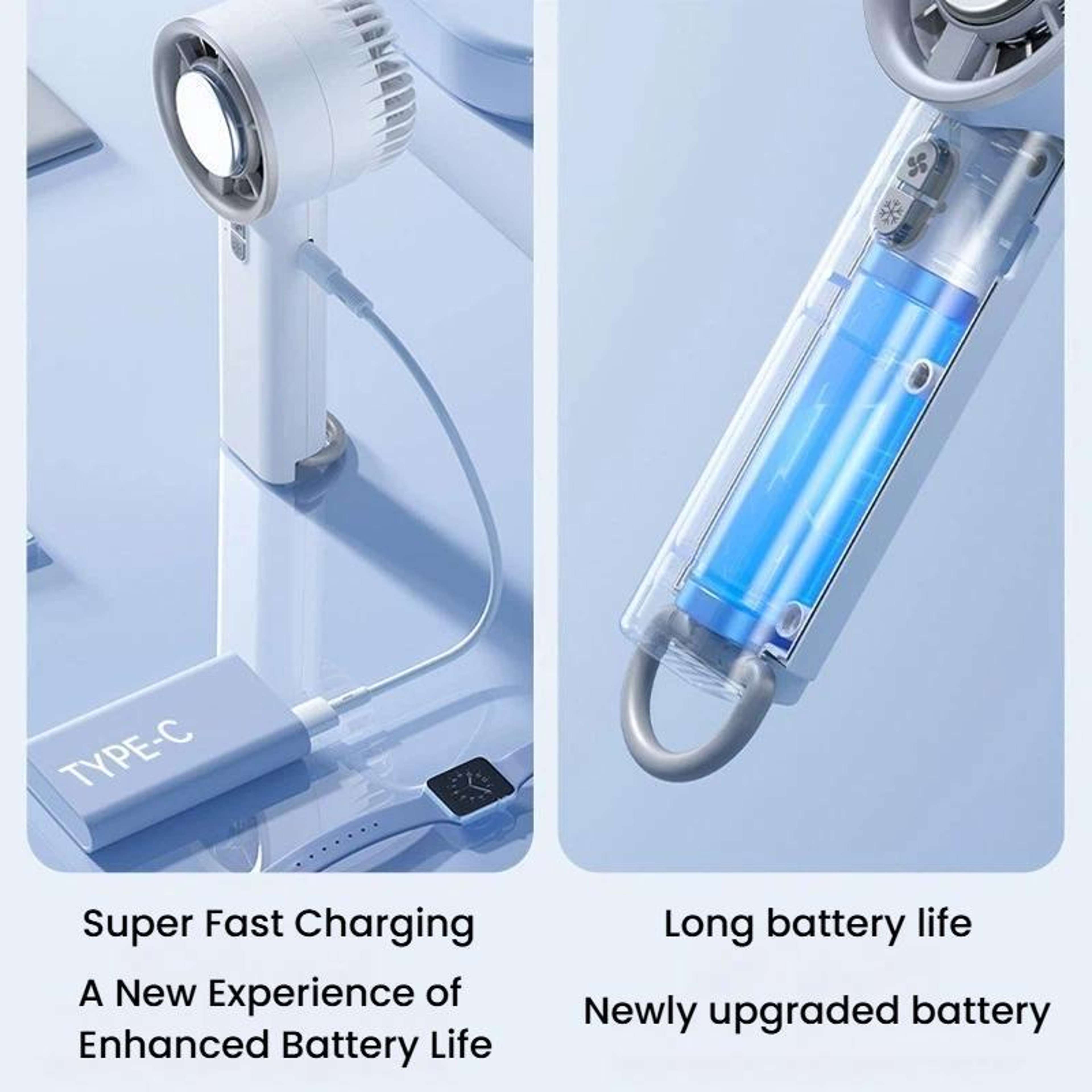 Portable Ice Cooling Fan Rechargeable Handheld Fan With Semiconductor Cooling Desktop Turbo Air Coo 5