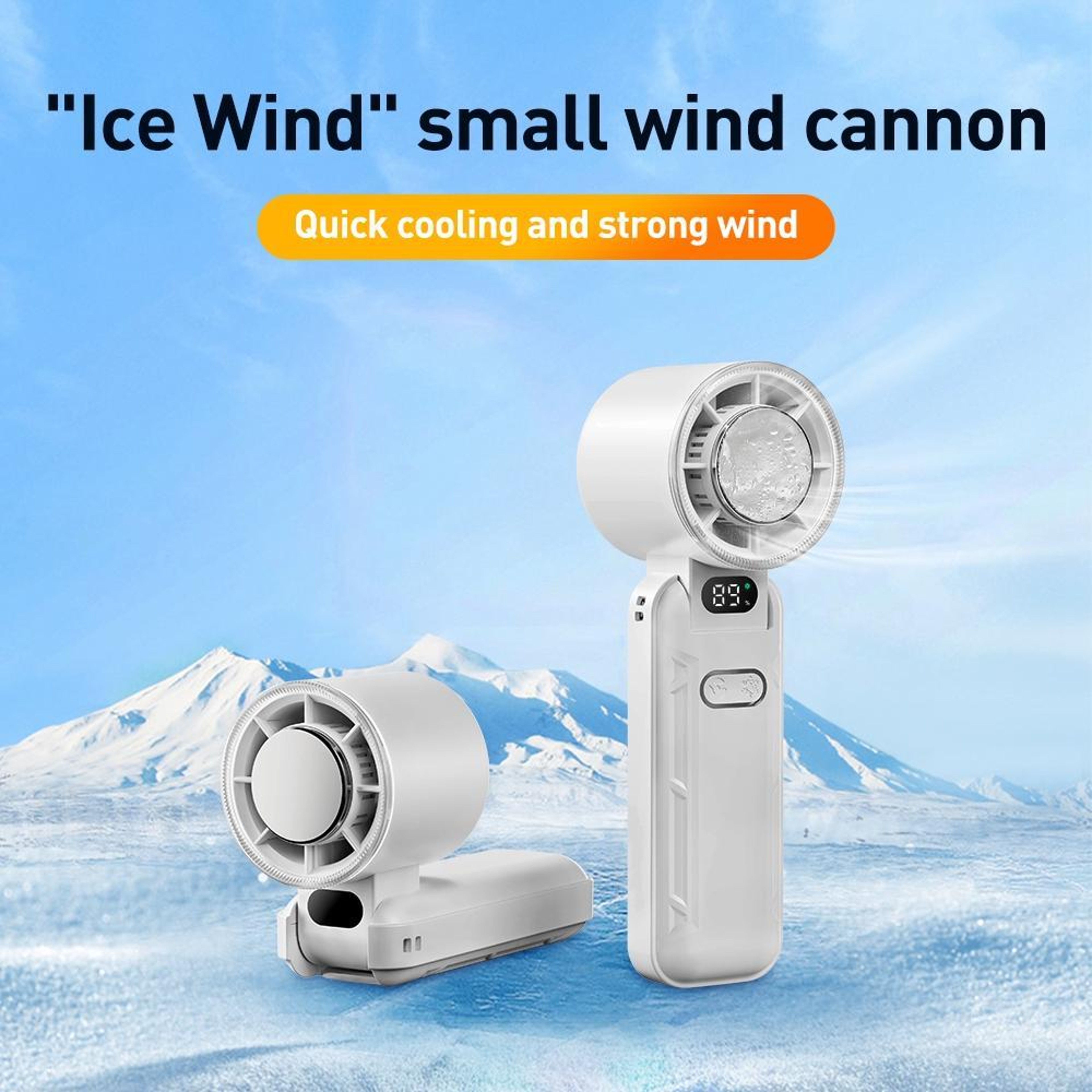 Portable Folding Handheld Fan With Ice Cooling Rechargeable Mini Fan And Type C Charging 1
