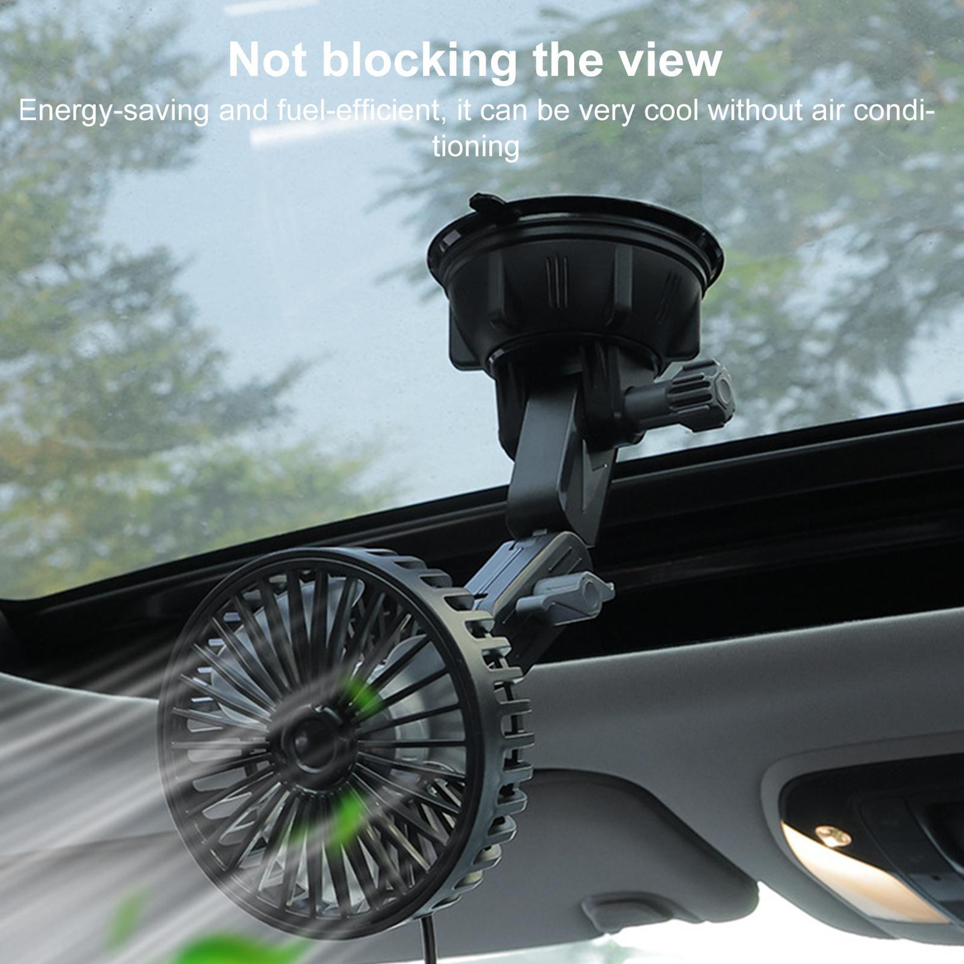 360 Degree Car Suction Cup Fan USB Portable Adjustable Car Cooling Fan For Vehicles 4