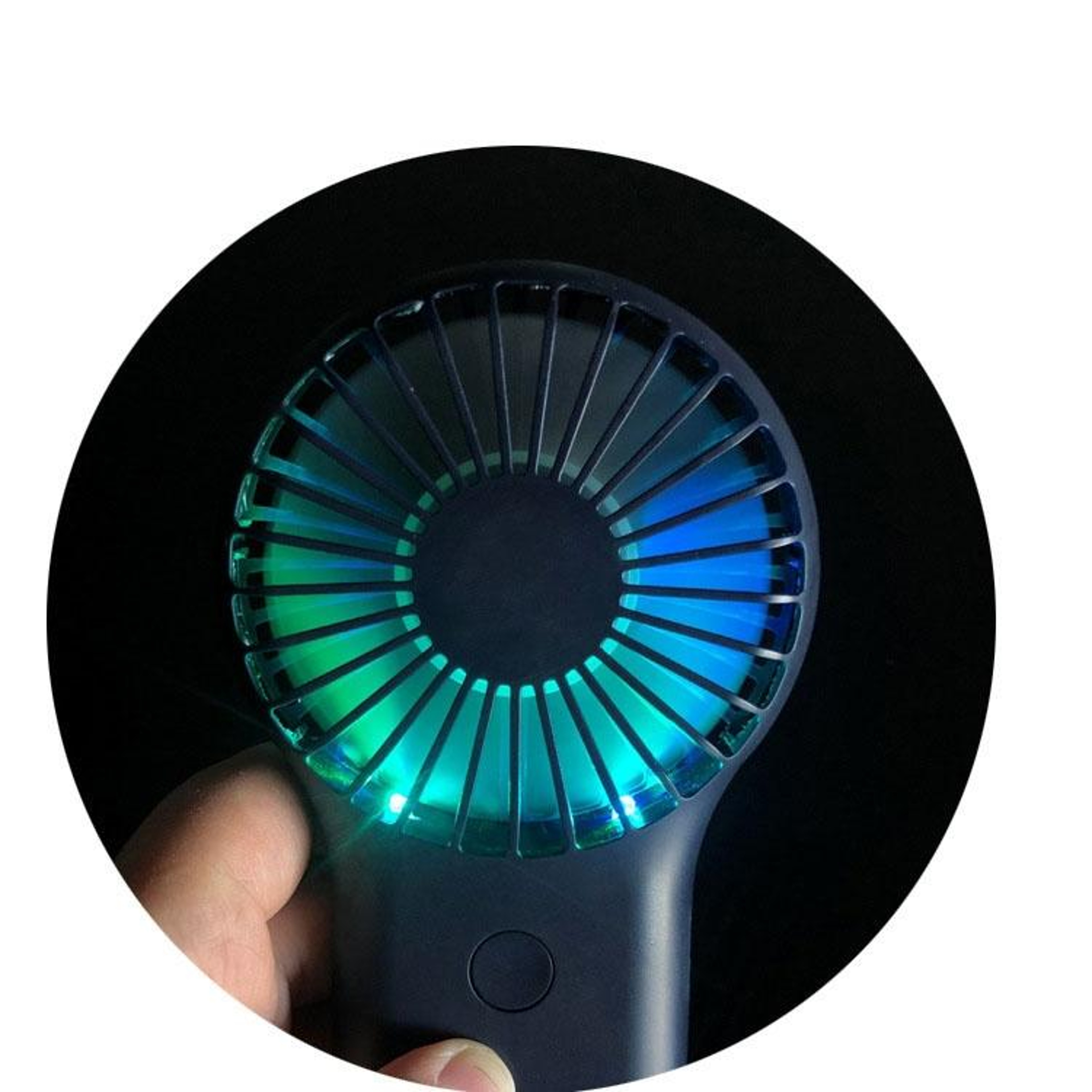 Handheld Pocket Mini Small Fan Portable Charging Outdoor USB Fan With 7 Color LightPink 3
