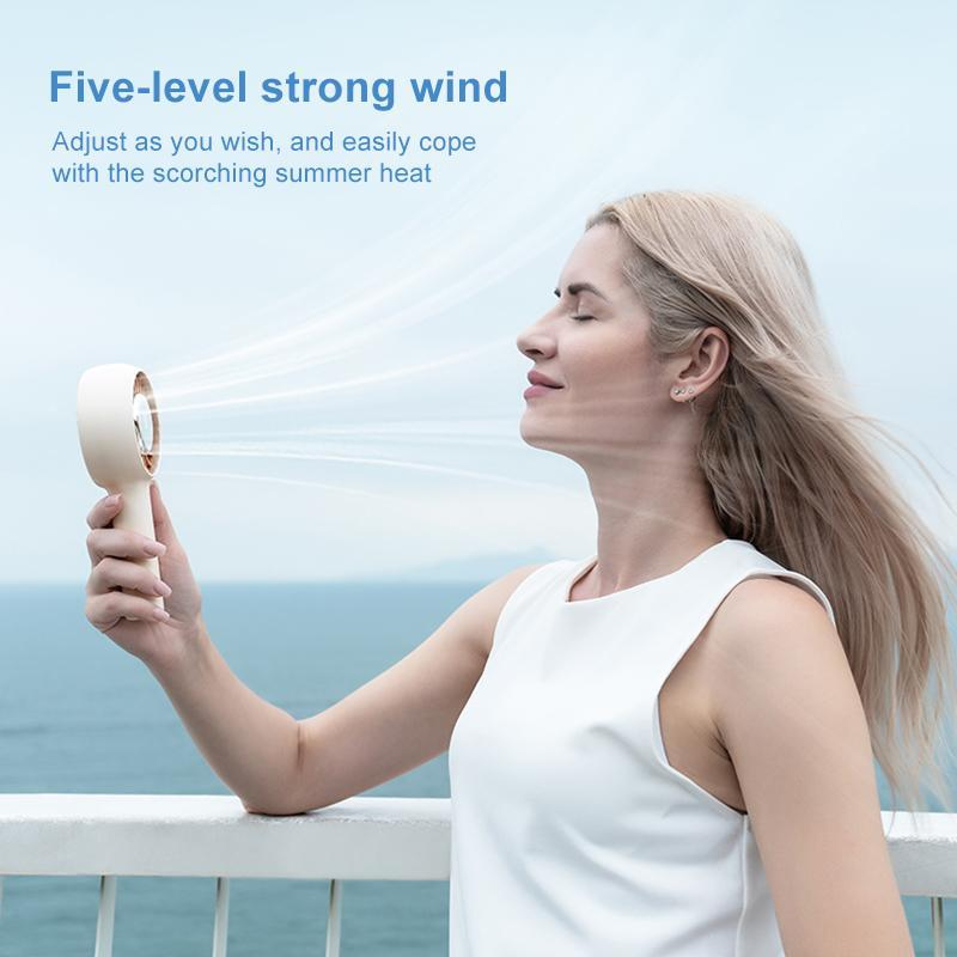 H11 Portable Handheld Fan With Digital Display Rechargeable Fan And Desktop Stand 3