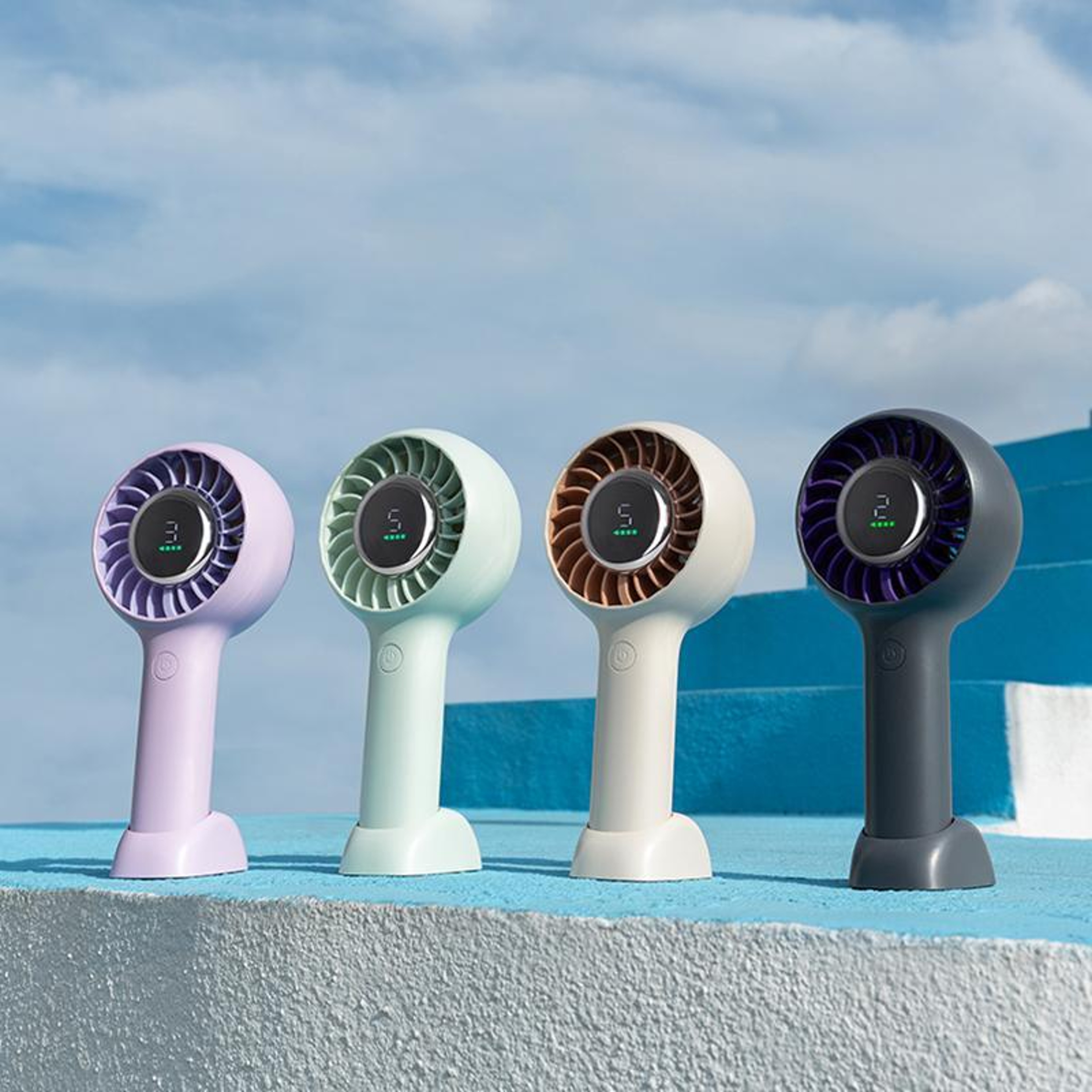 H11 Portable Handheld Fan With Digital Display Rechargeable Fan And Desktop Stand 7