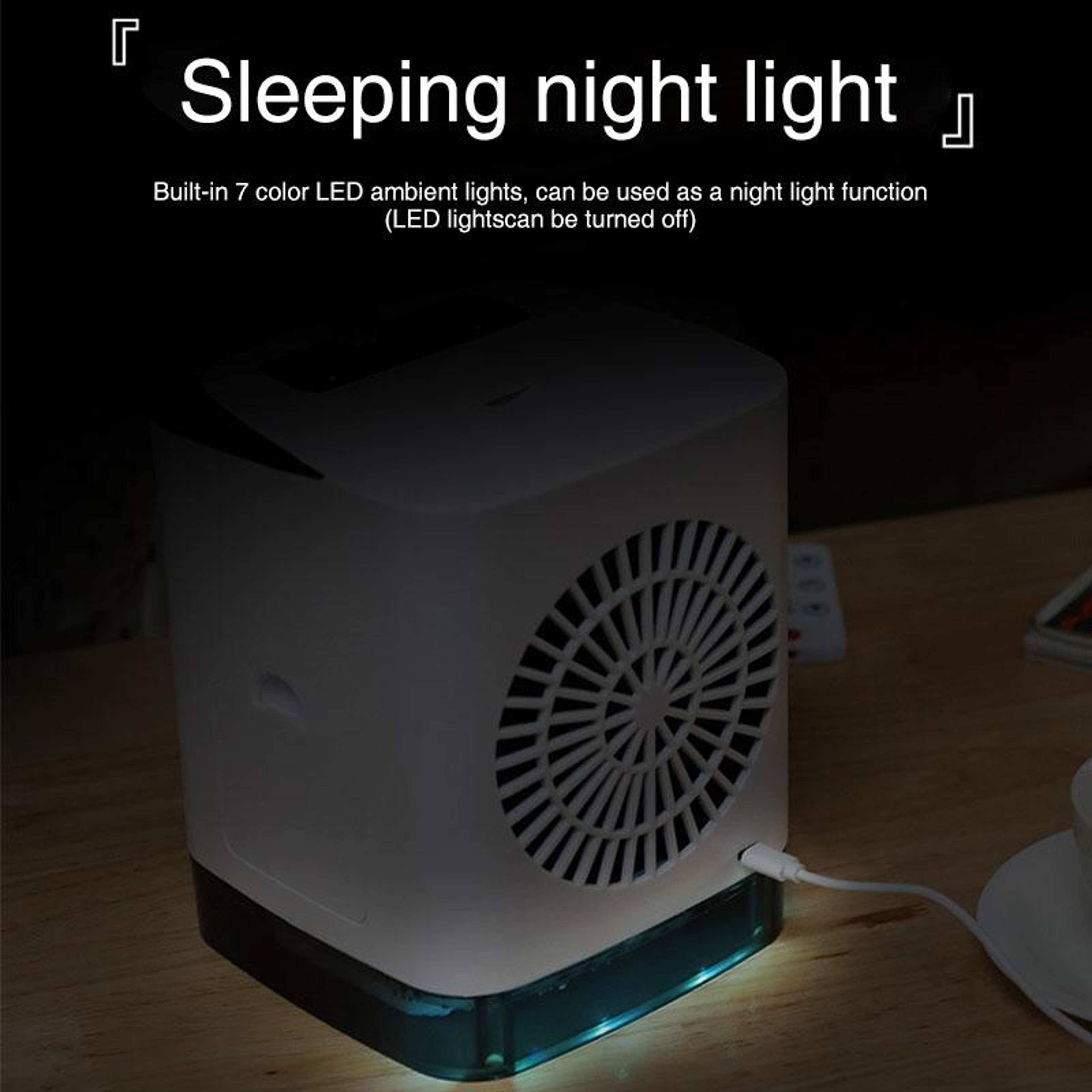 Portable Air Cooler Desktop Cooling Fan USB Air Conditioner Fan With 480ml Mist Humidifier 10
