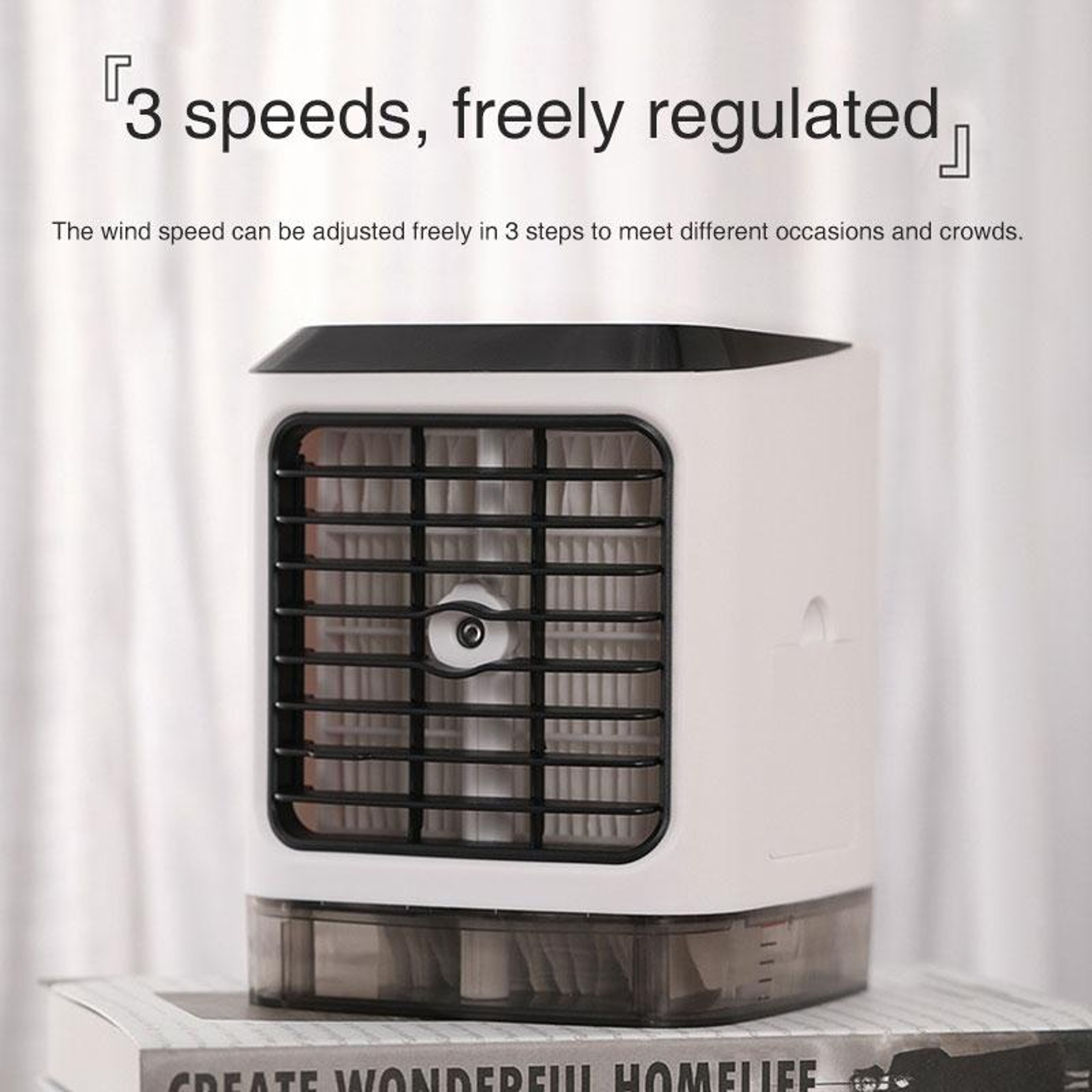 Portable Air Cooler Desktop Cooling Fan USB Air Conditioner Fan With 480ml Mist Humidifier 11