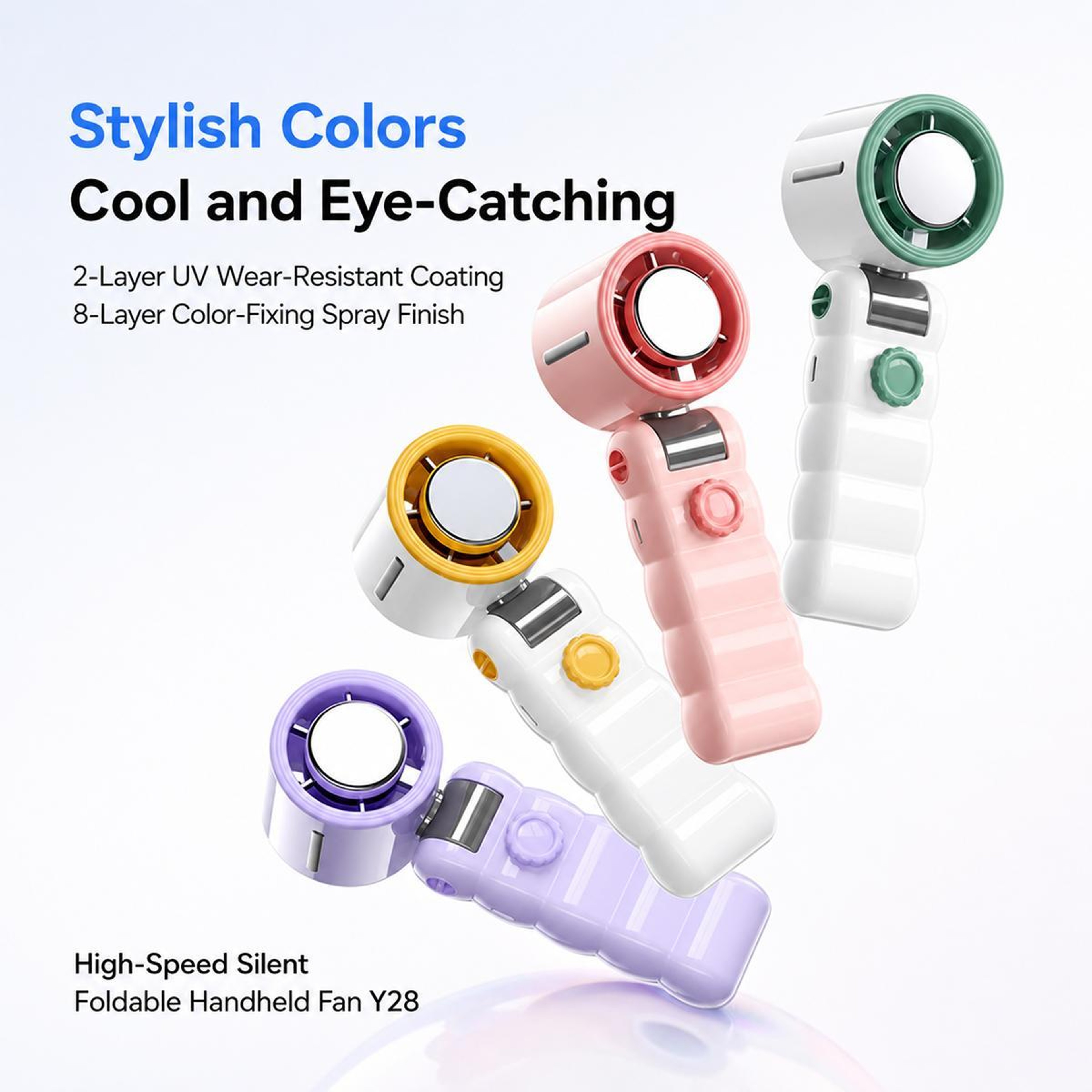 Y28 Handheld Cooling Fan Portable Cooling Fan With TEC Cooling Foldable Rechargeable Fan 1