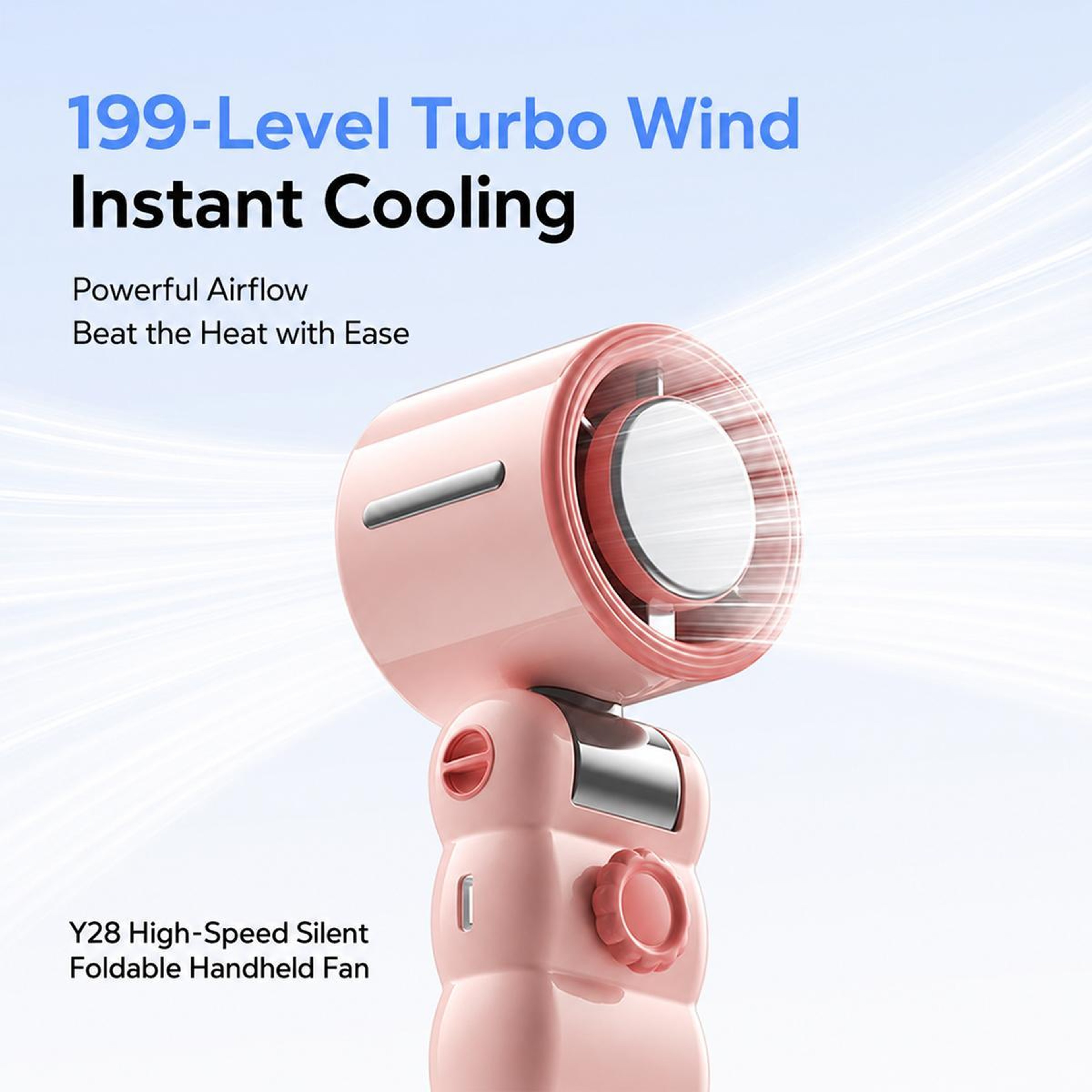 Y28 Handheld Cooling Fan Portable Cooling Fan With TEC Cooling Foldable Rechargeable Fan 4