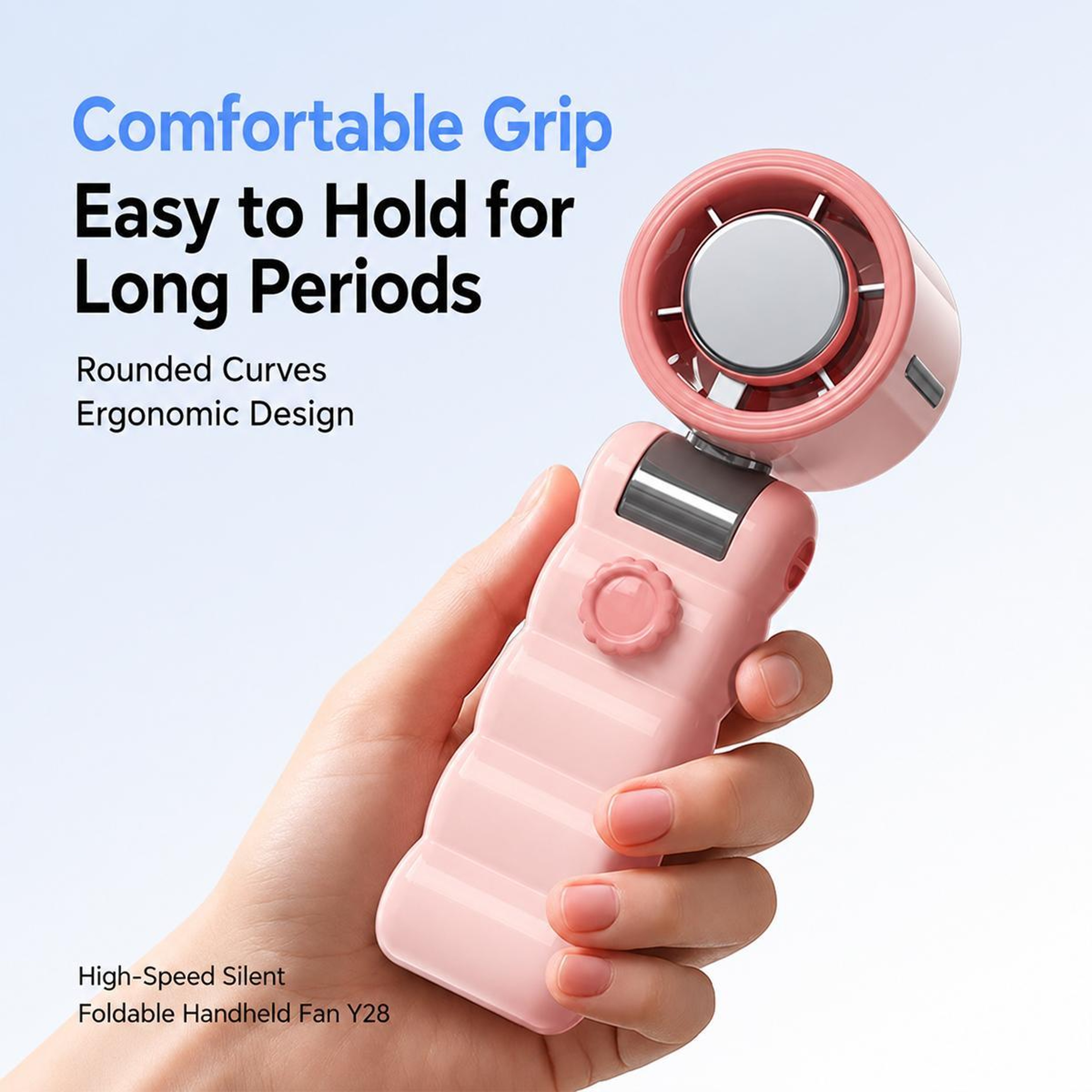 Y28 Handheld Cooling Fan Portable Cooling Fan With TEC Cooling Foldable Rechargeable Fan 13