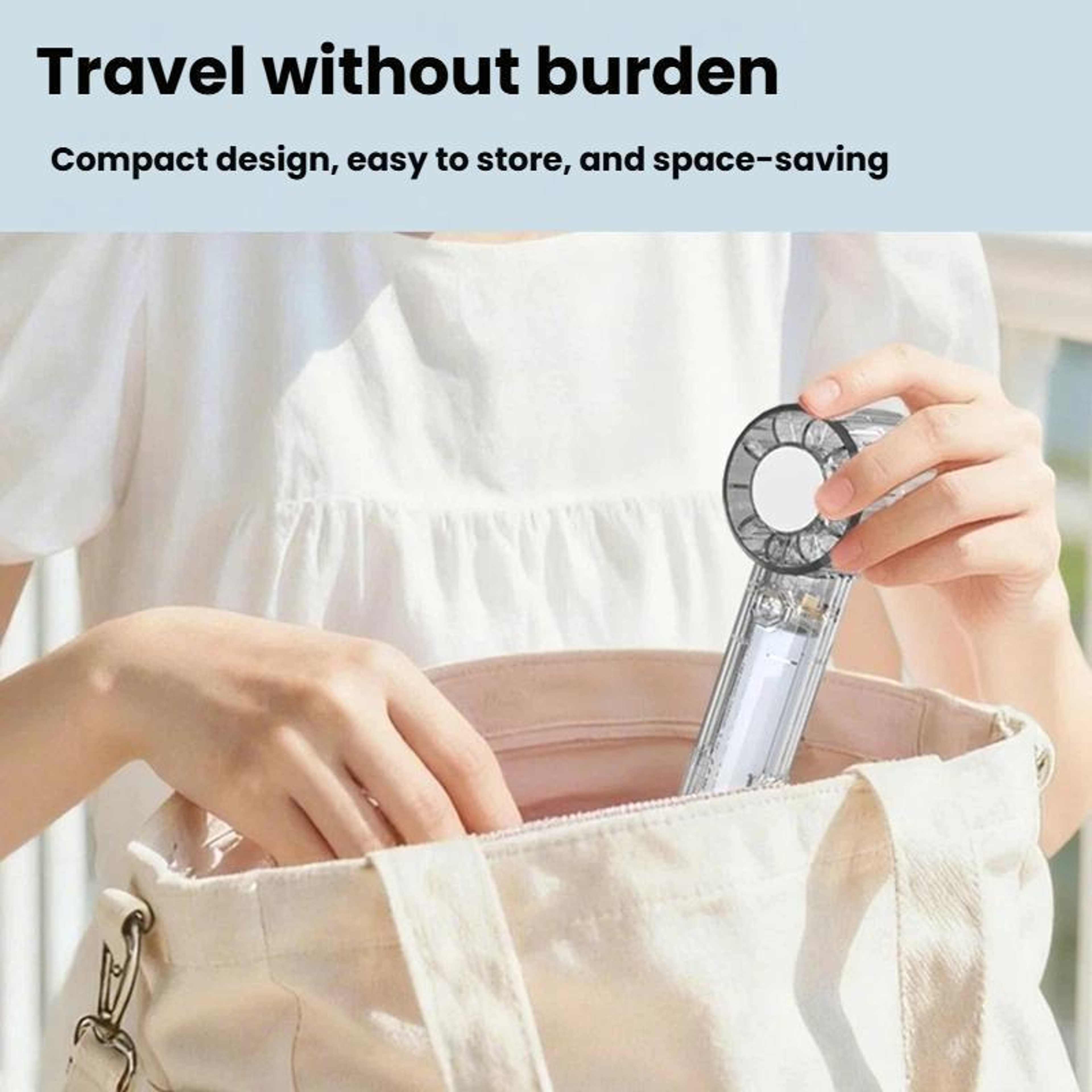 USB Rechargeable Portable Handheld Fan with Mirror and Carabiner Clip Mini Travel Cooling Fan – view 13