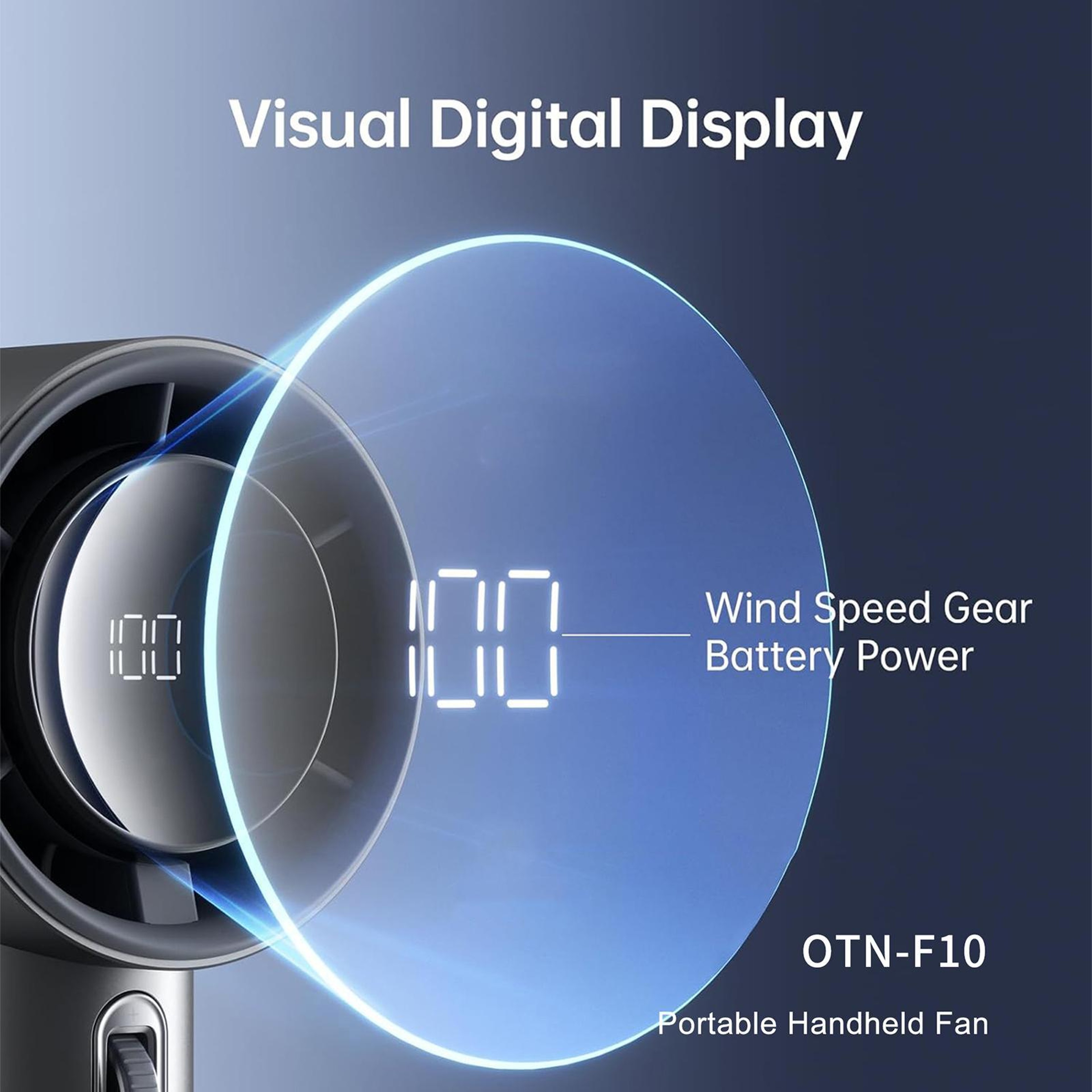 F10 Handheld Fan 100Speed Portable Fan With Turbo Airflow USB Rechargeable 2