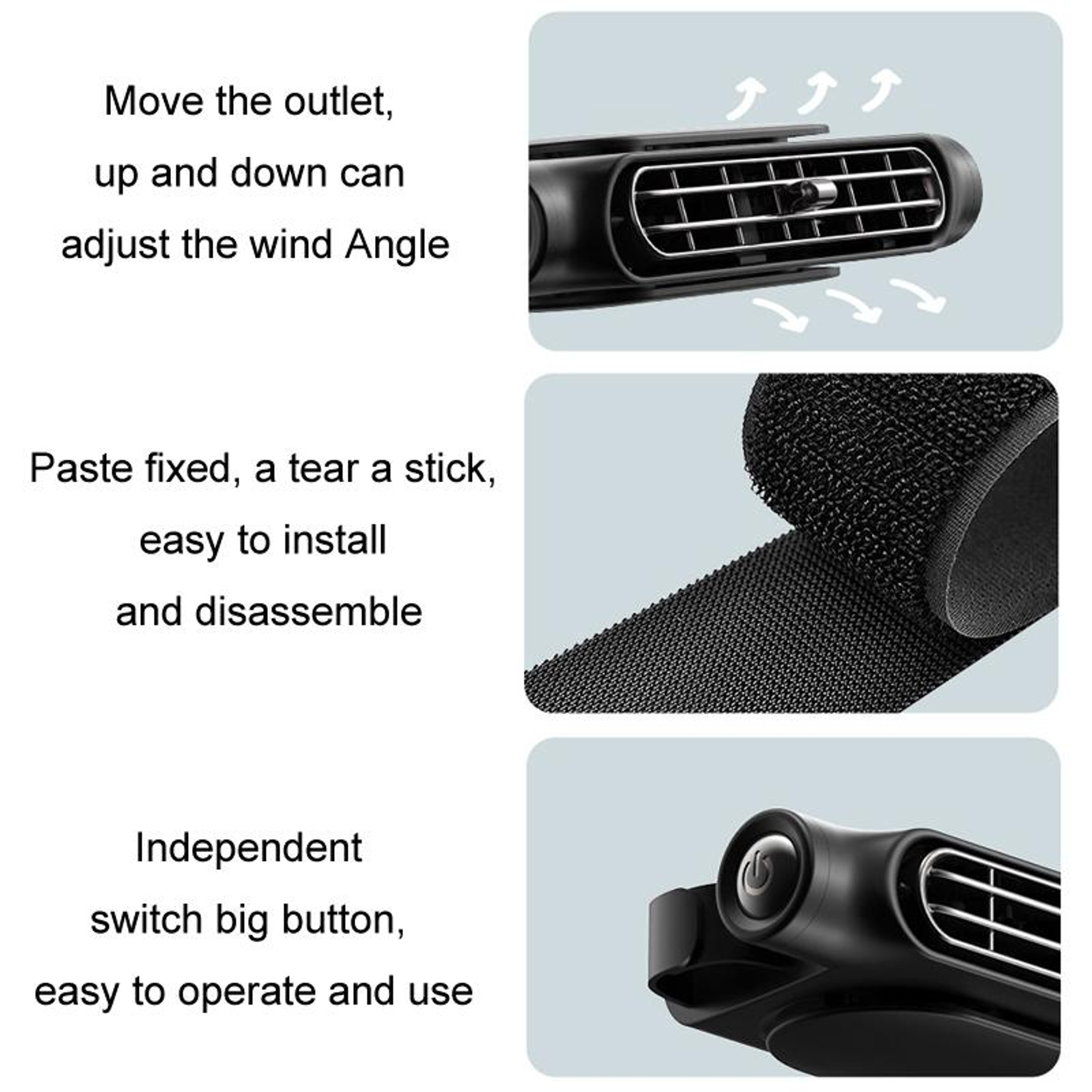 TurboFlow Car Seat Fan USB TypeC Seat Back Cooling Fan High Wind Portable Car Air Circulator 2