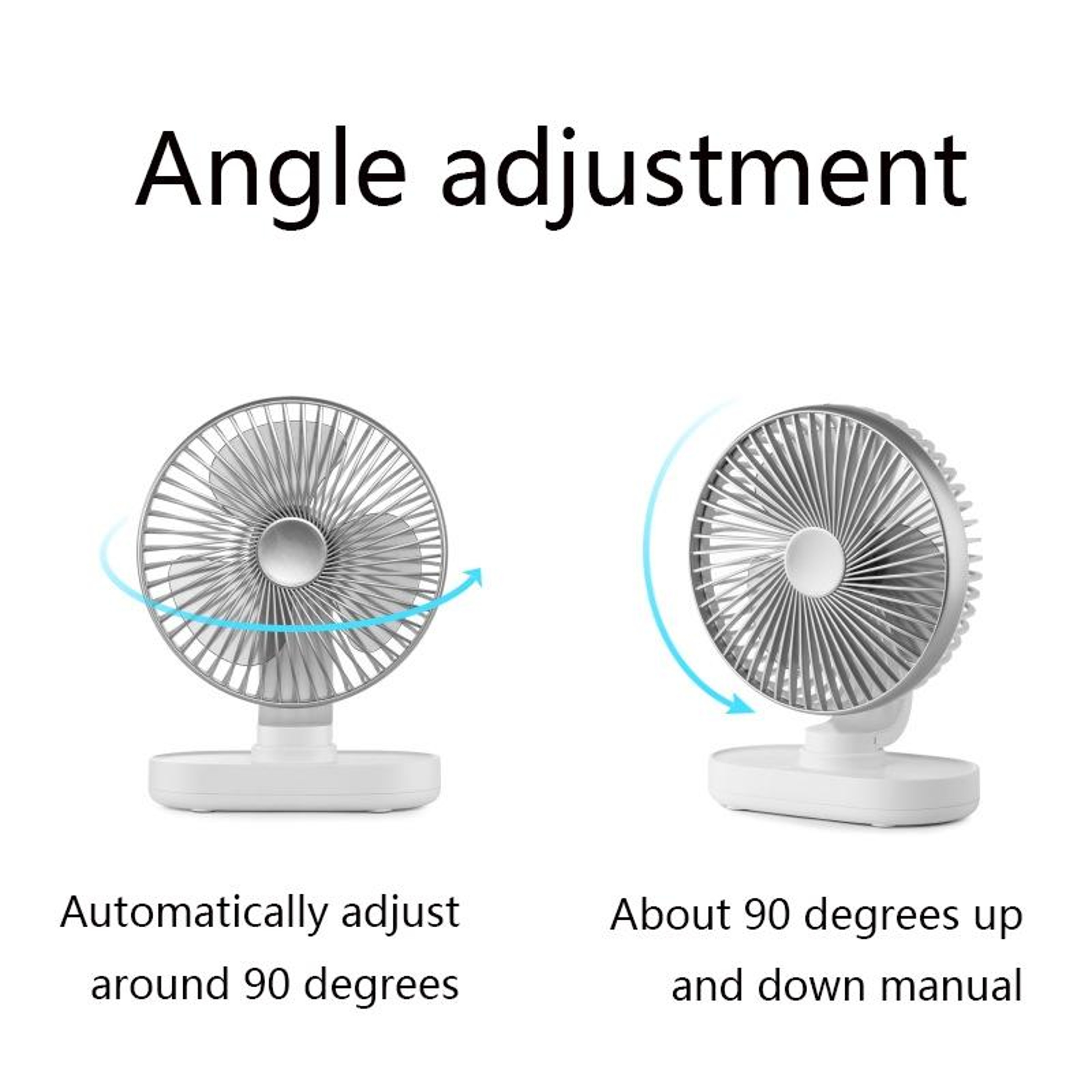 D77 USB Desk Fan Portable Oscillating Fan With Rechargeable Battery And 4 Speed Quiet Cooling 4