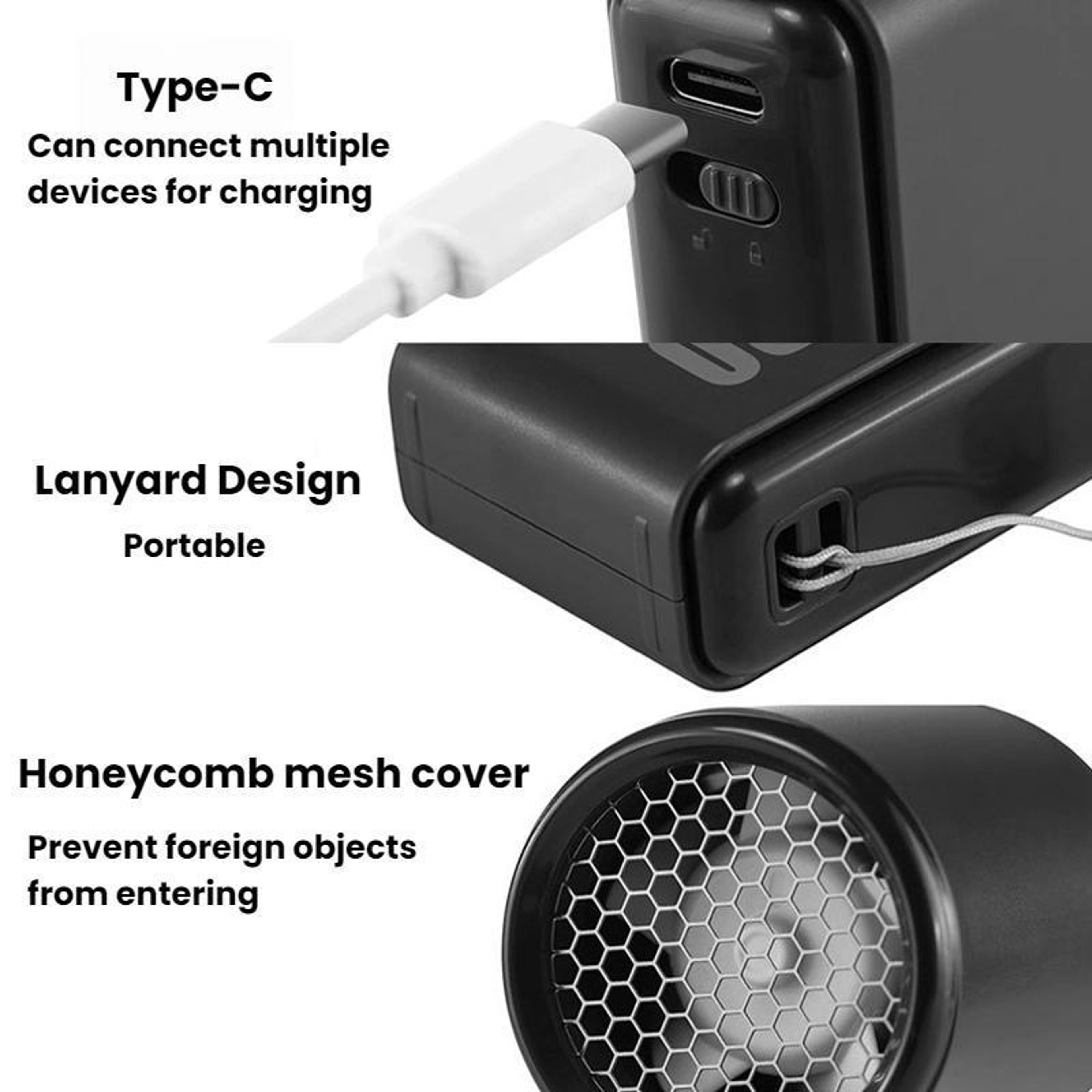 Portable High Speed Handheld Fan With Digital Display USB Rechargeable Personal Cooling Fan 1
