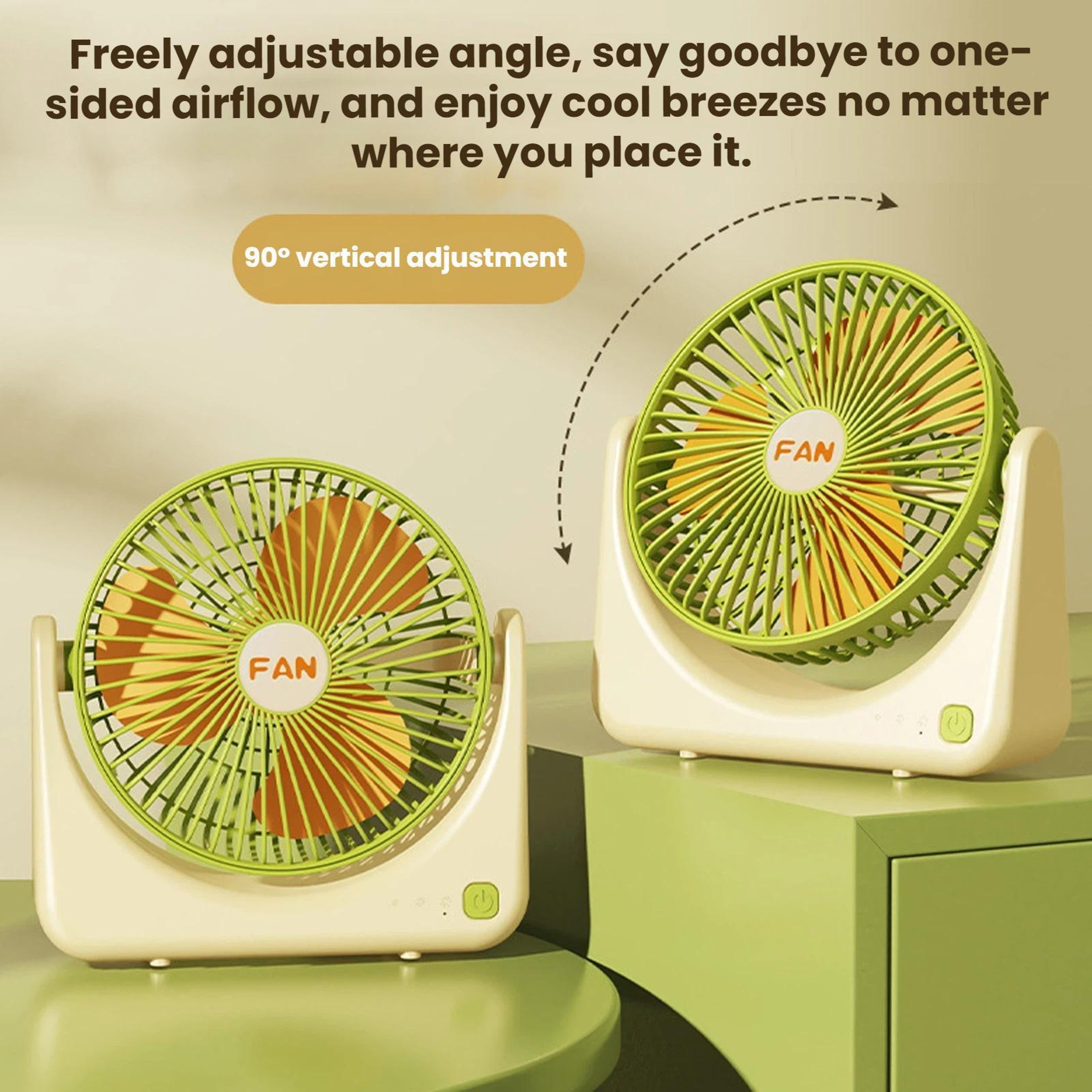 USB Rechargeable Mini Desk Fan Portable Desktop Fan Quiet Personal Air Circulator 6