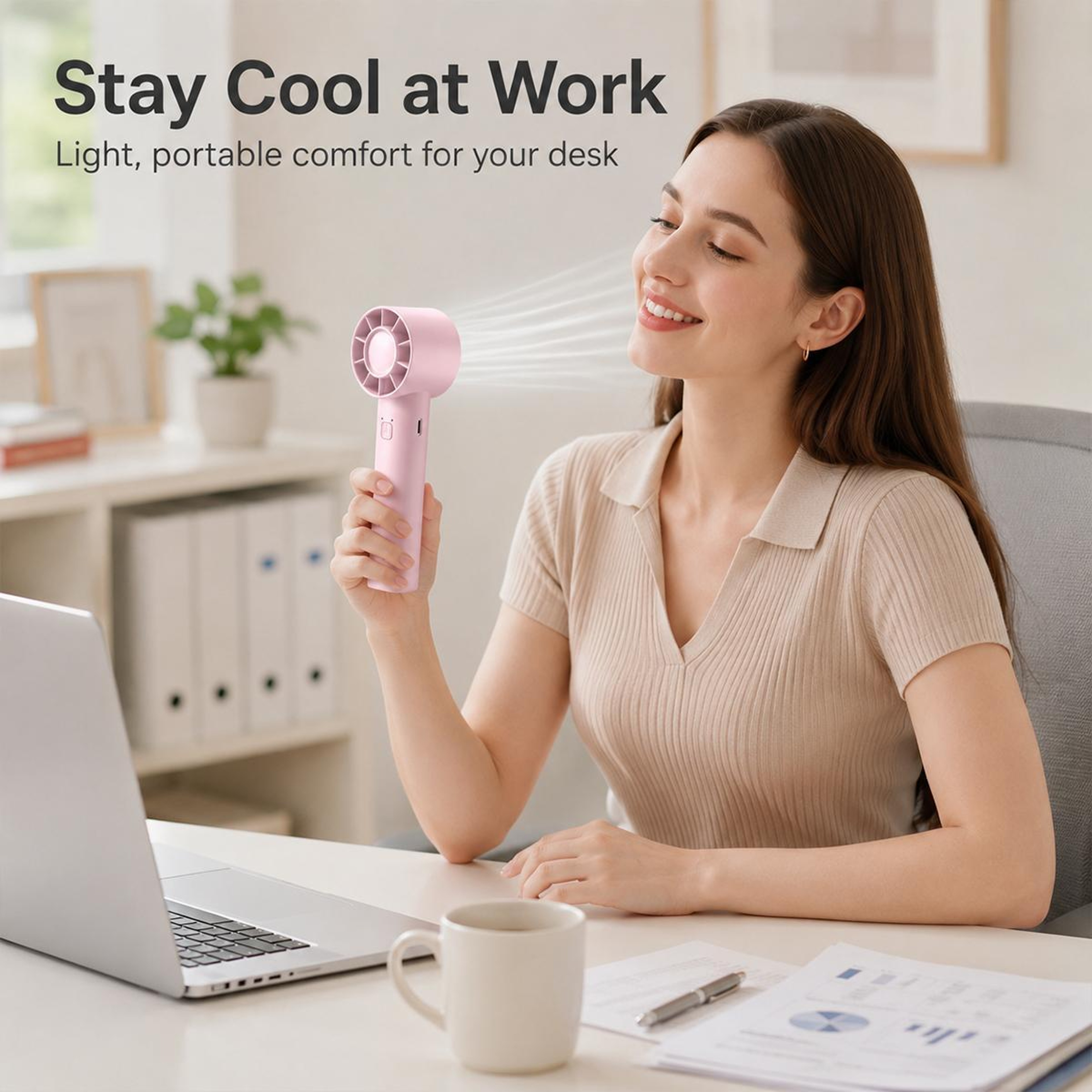 Portable High Speed Handheld Fan USBC Rechargeable Mini Fan With Desktop Stand 4