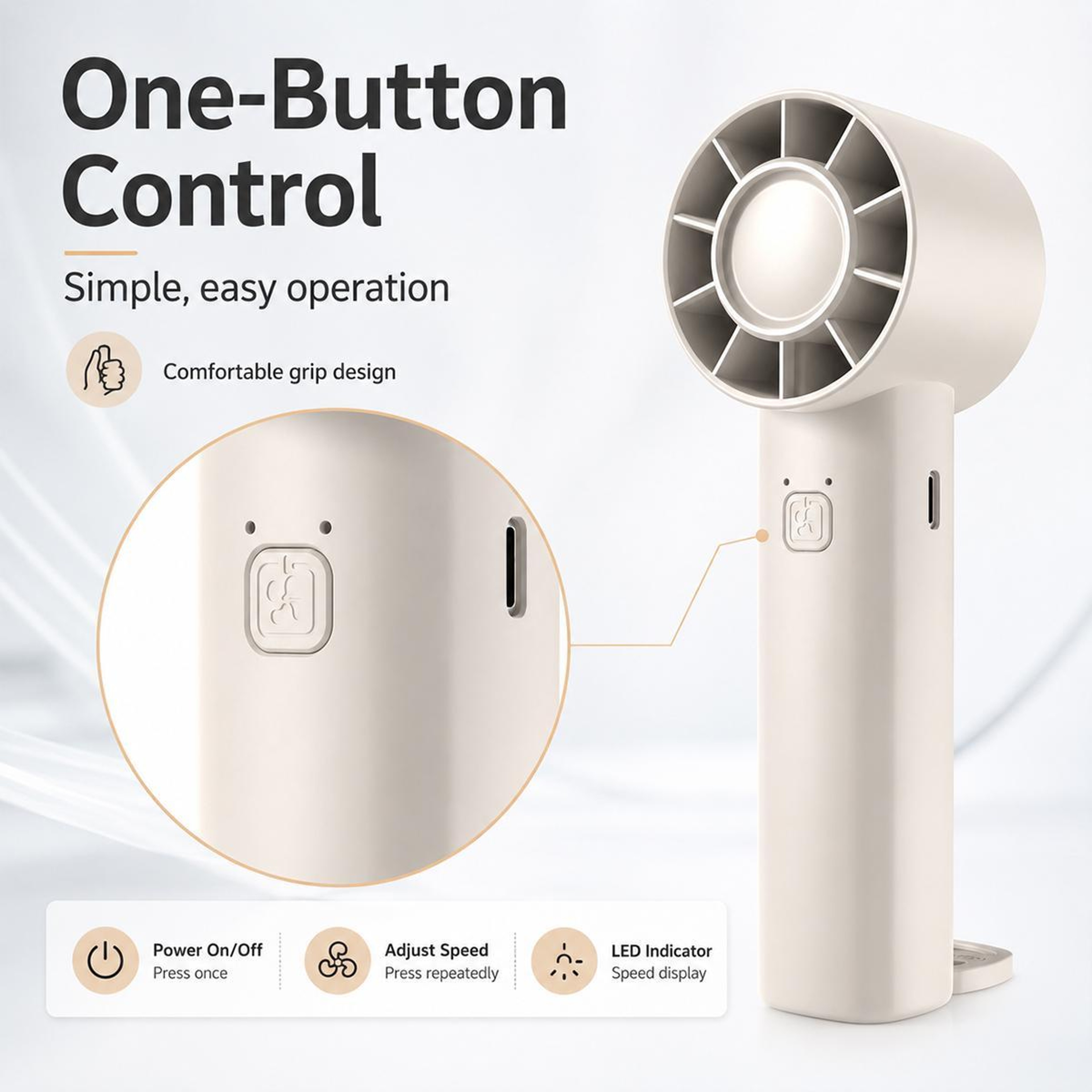 Portable High Speed Handheld Fan USBC Rechargeable Mini Fan With Desktop Stand 6