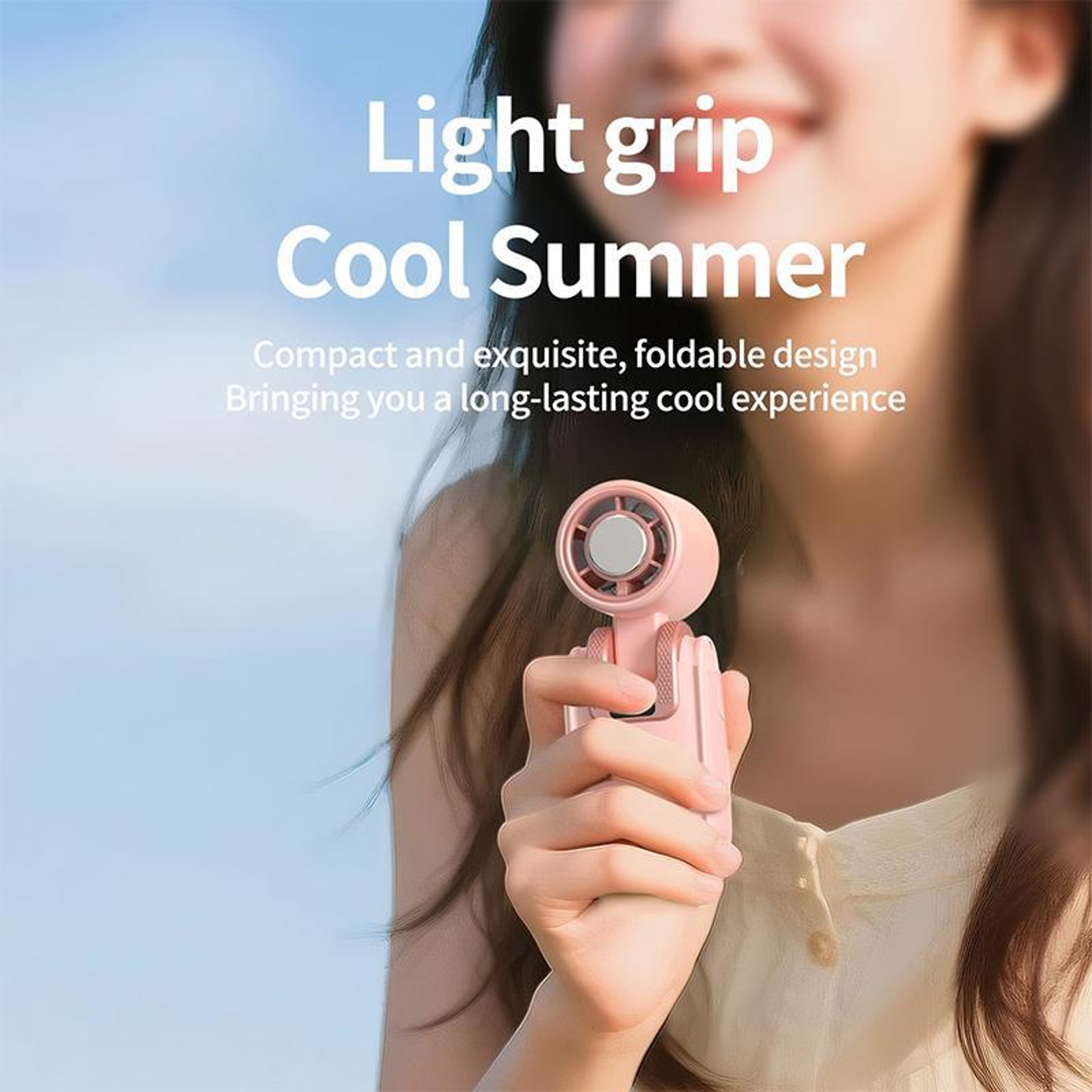 Portable Handheld Fan Rechargeable Mini Fan with Digital Display Folding Desk Fan – view 11