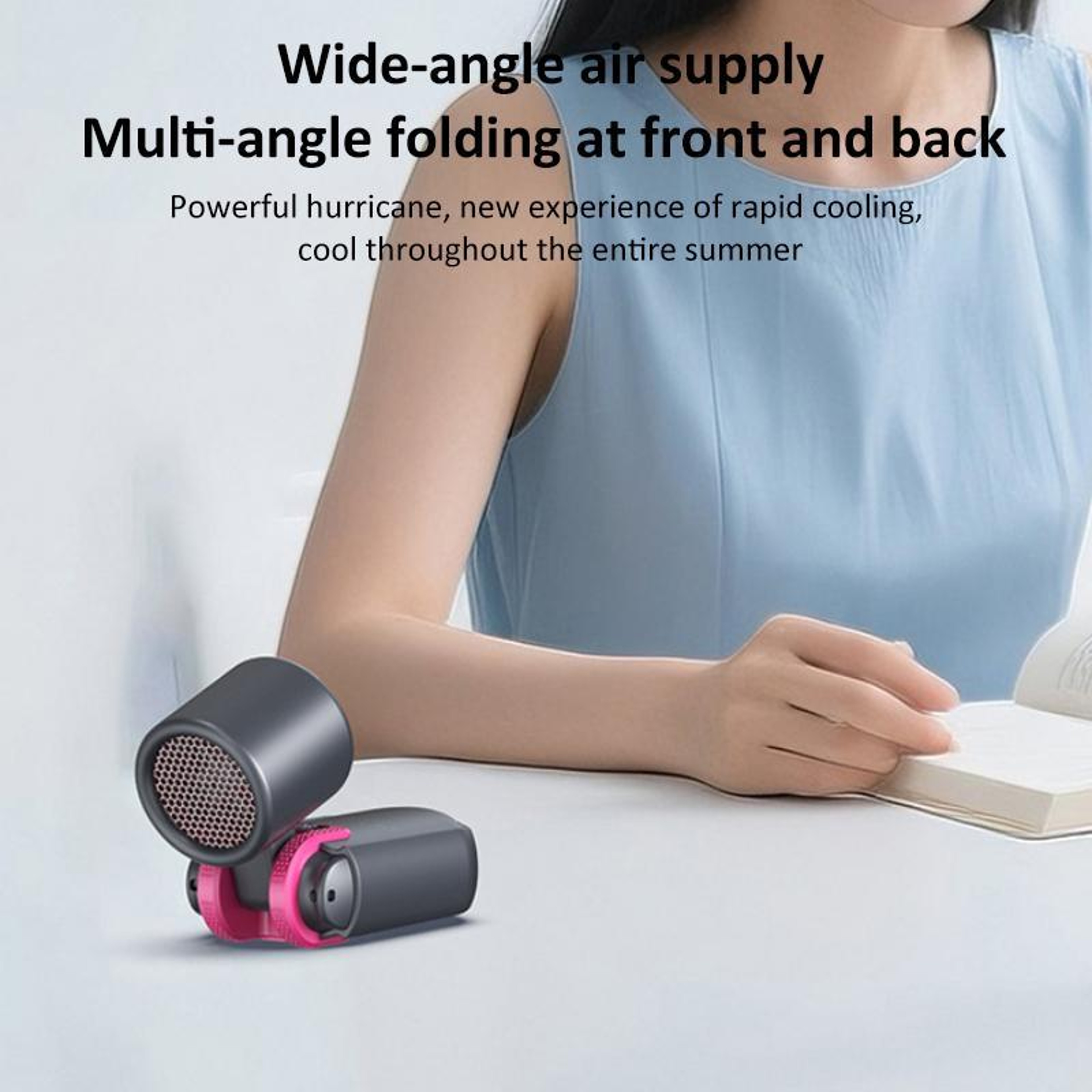 Portable Handheld Fan Rechargeable Mini Fan with Digital Display Folding Desk Fan – view 14