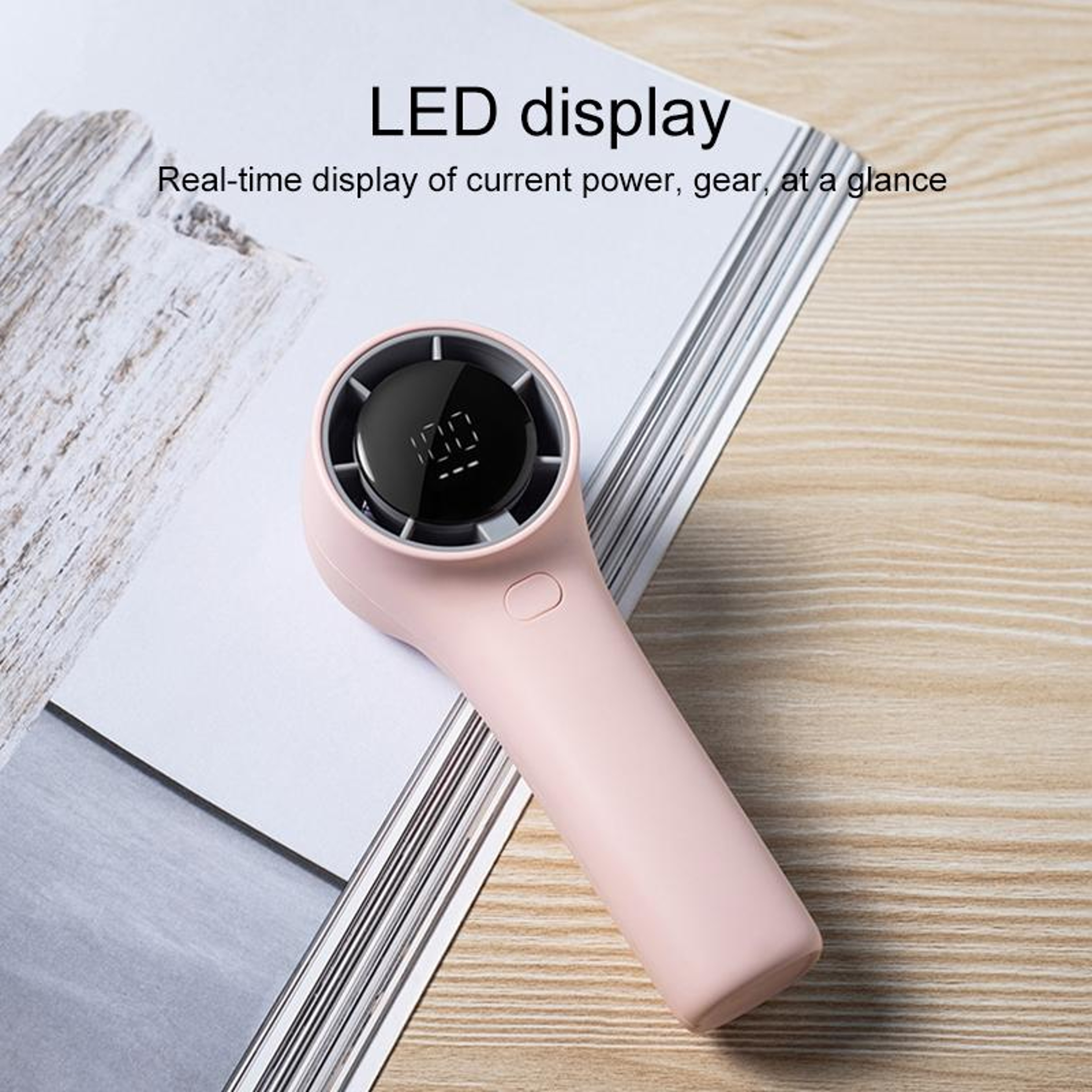 N606 Pro Mini Handheld Fan USB Rechargeable Portable Fan With HD Digital Display And 5 Speed Coolin 1