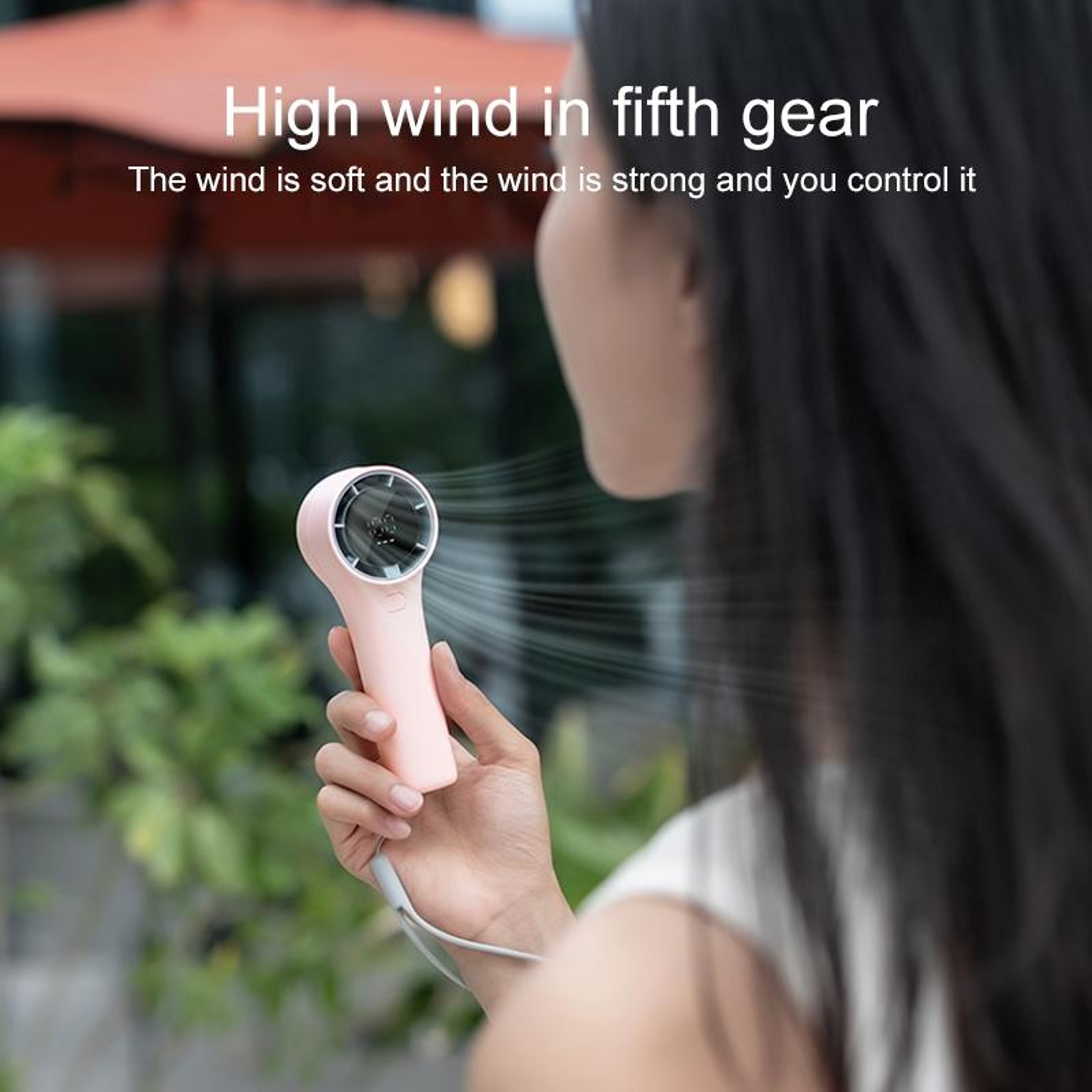 N606 Pro Mini Handheld Fan USB Rechargeable Portable Fan With HD Digital Display And 5 Speed Coolin 2