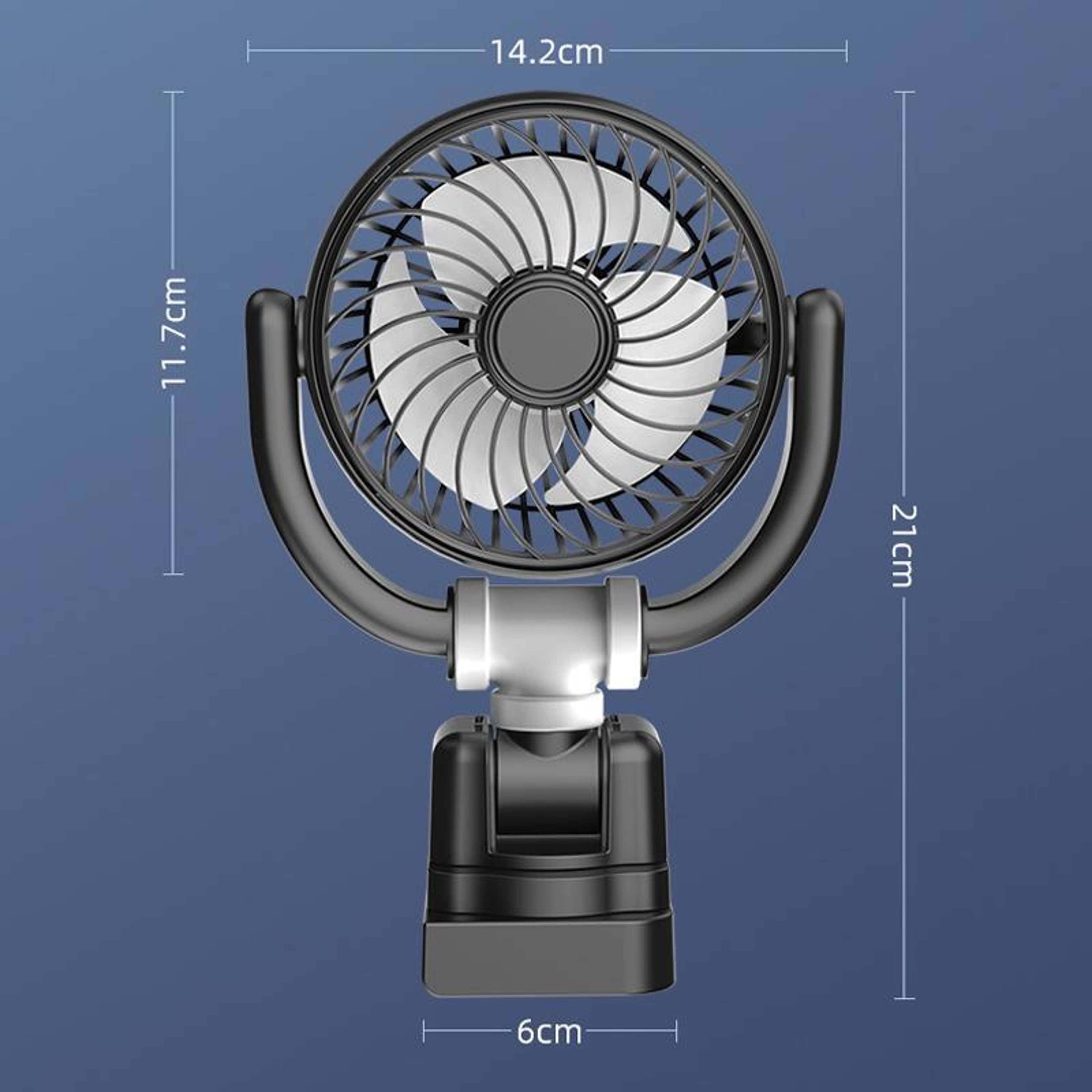 3 Way Folding Car Cooling Fan USB Dashboard Fan Adjustable Screen Corner Air Circulator 1