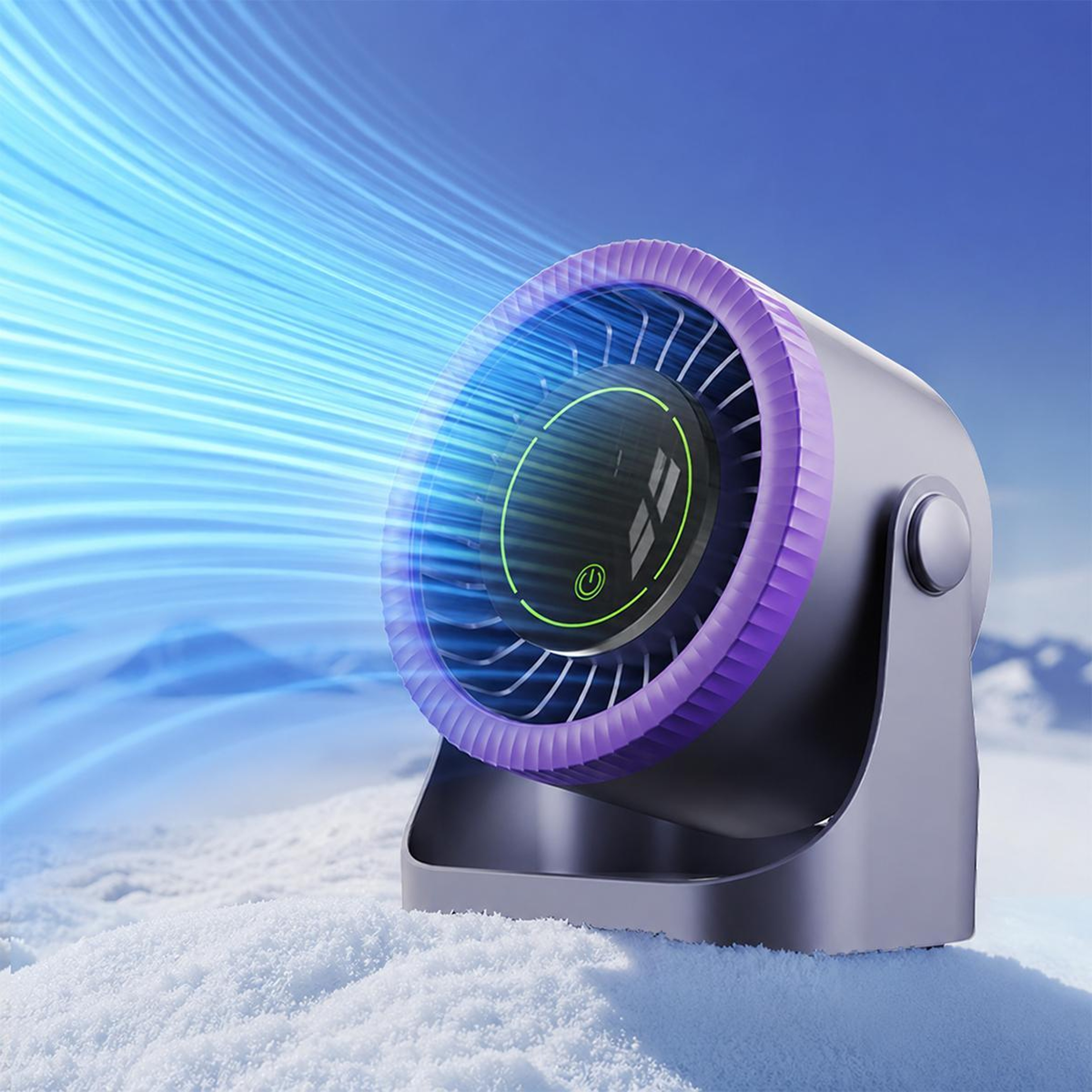 Dual Duct Desktop Circulating Fan With Digital Display USB Rechargeable Portable Desk Fan 0