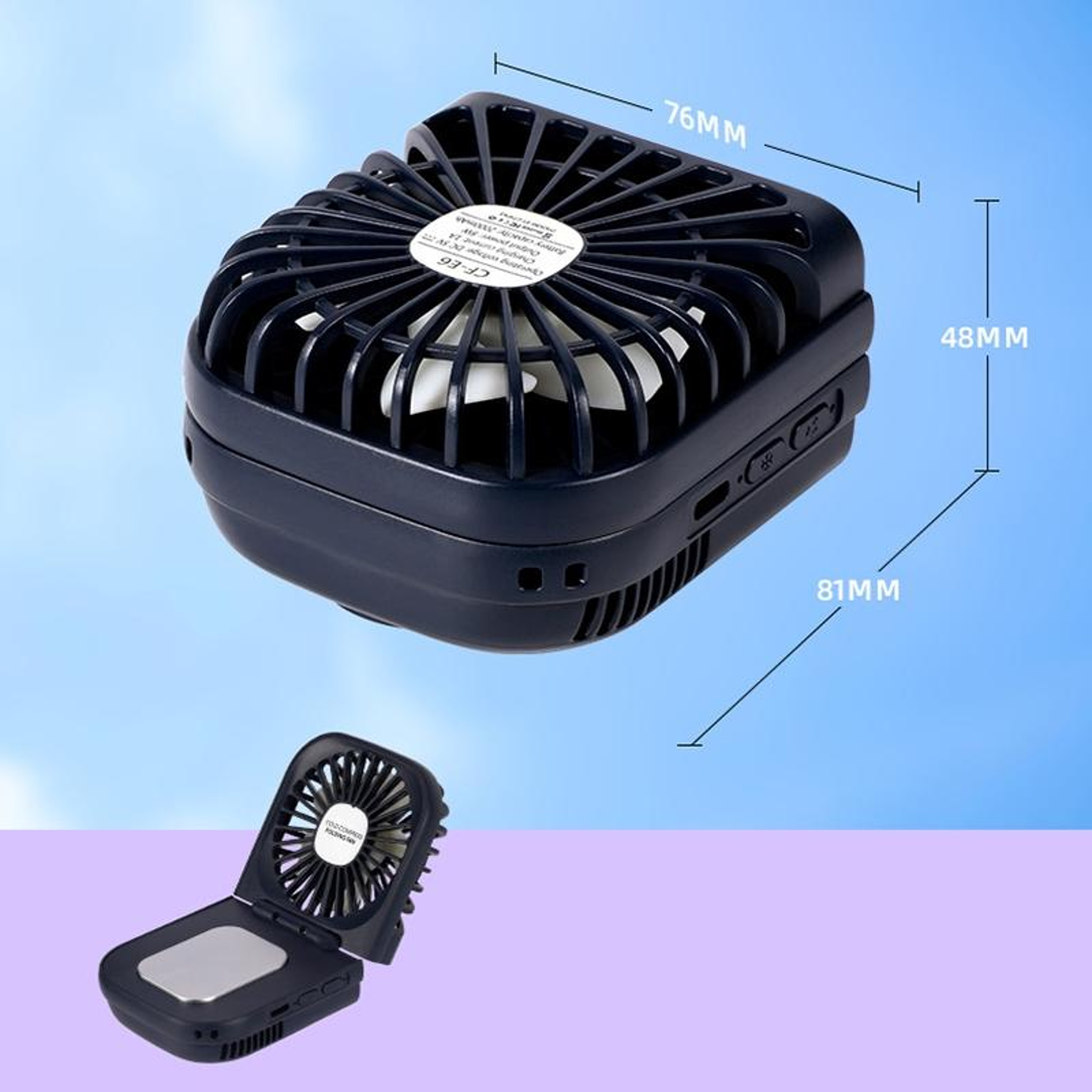 Portable USB Rechargeable Handheld Fan With Cold Compress Folding Mini Desktop Cooling Fan 4