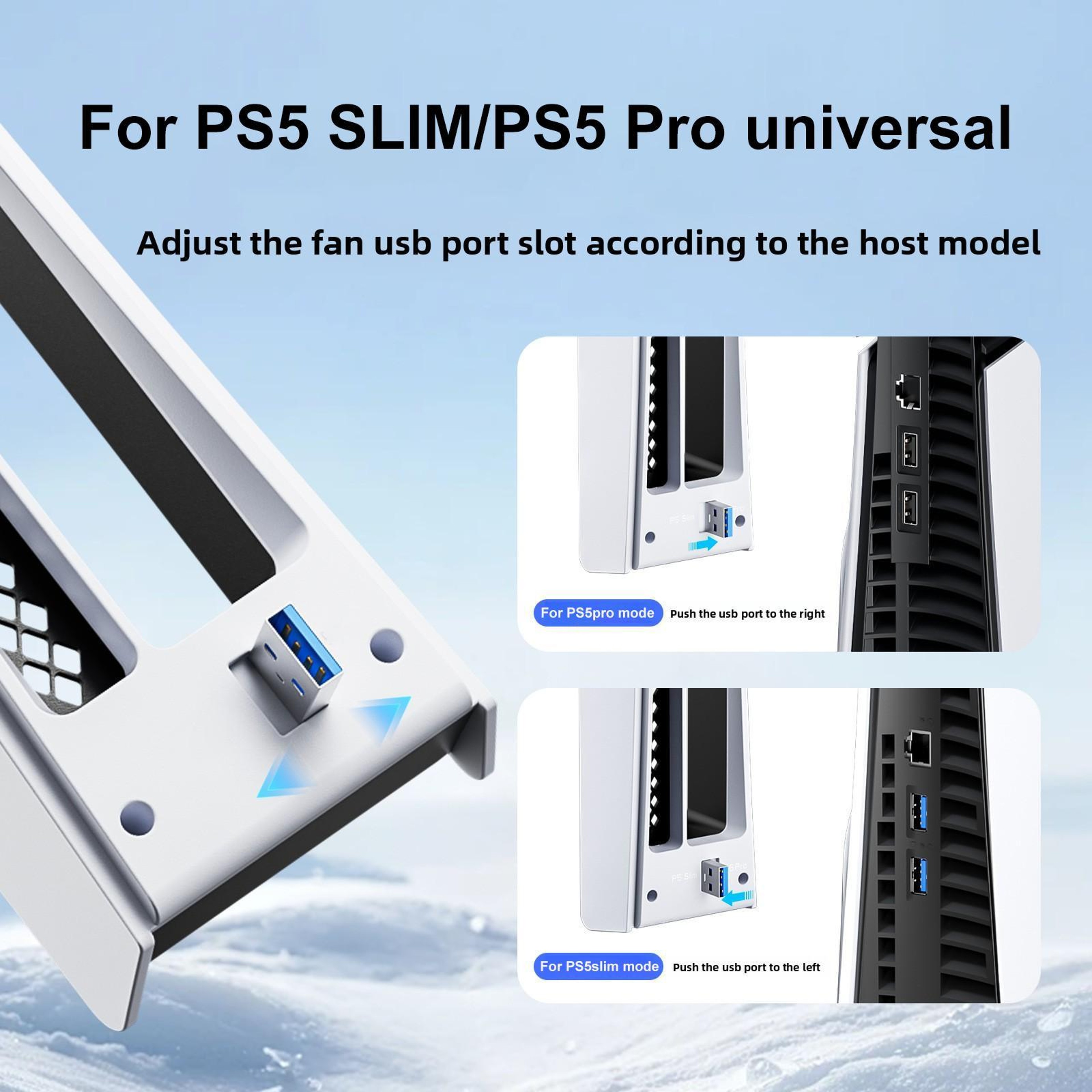 PS5 Pro PS5 Slim Cooling Fan with Smart Temperature Control Quiet RGB Console Cooler – view 5