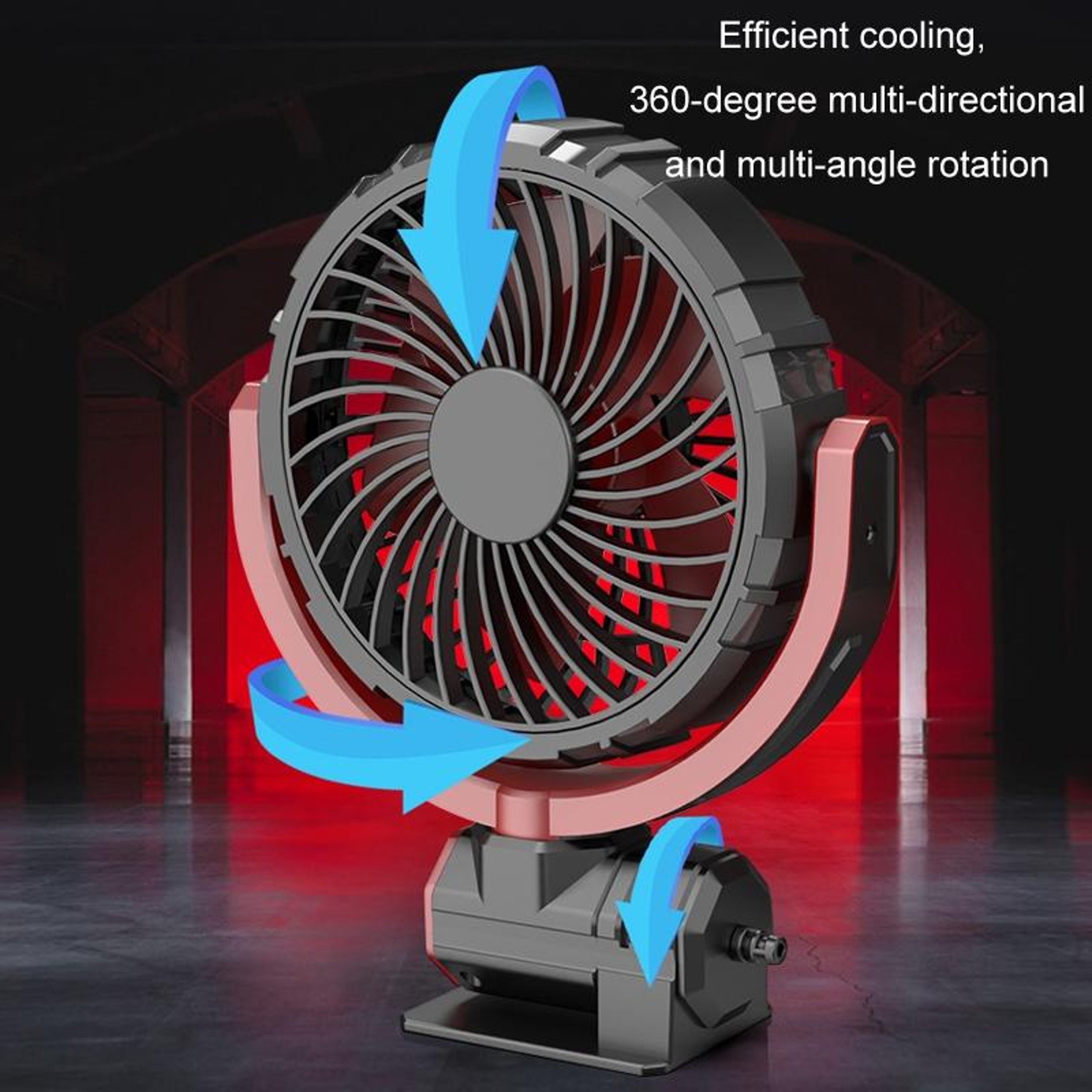 Foldable Car USB Fan 360 Rotating Steering Wheel Cooling Fan For Powerful Airflow 3