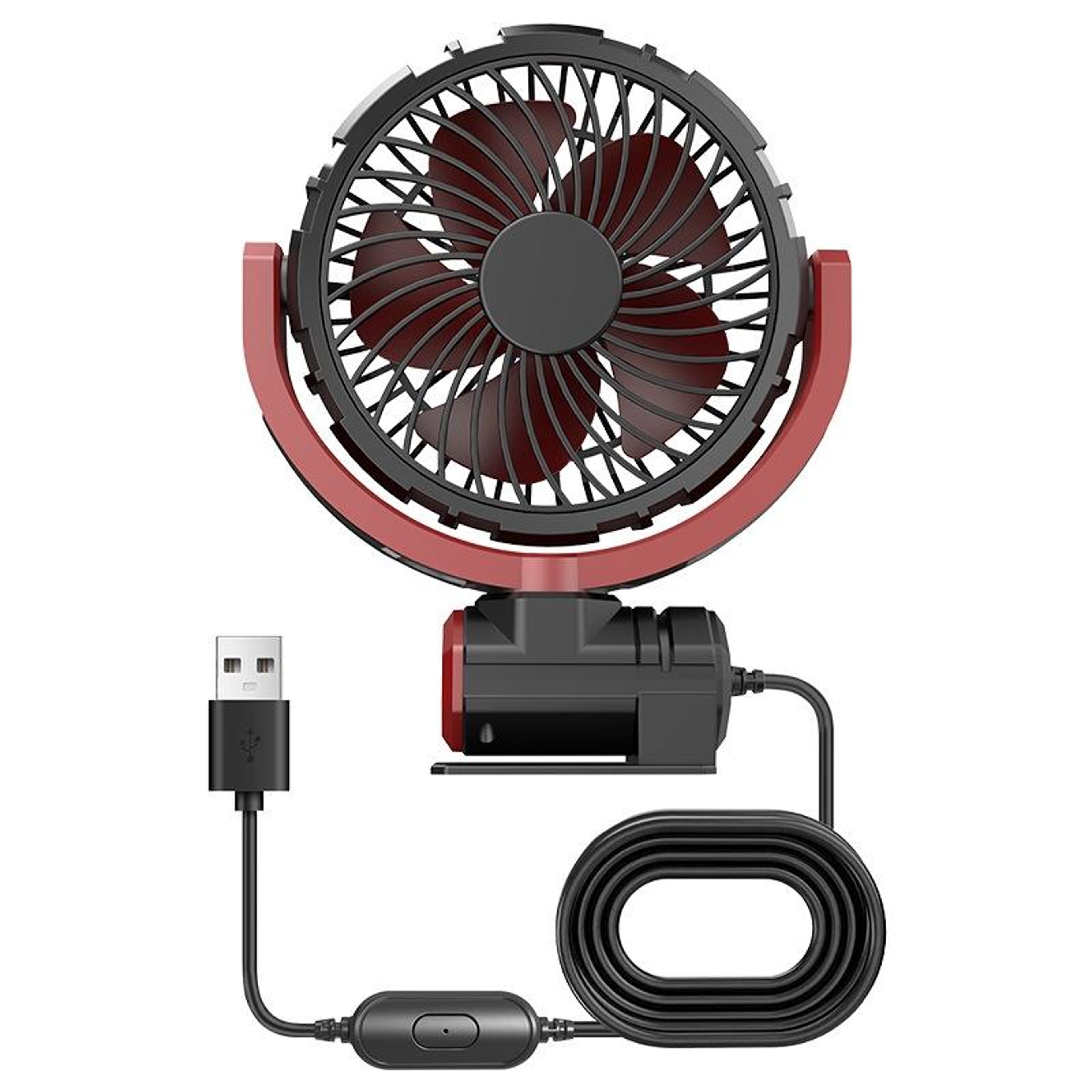 Foldable Car USB Fan 360 Rotating Steering Wheel Cooling Fan For Powerful Airflow 8