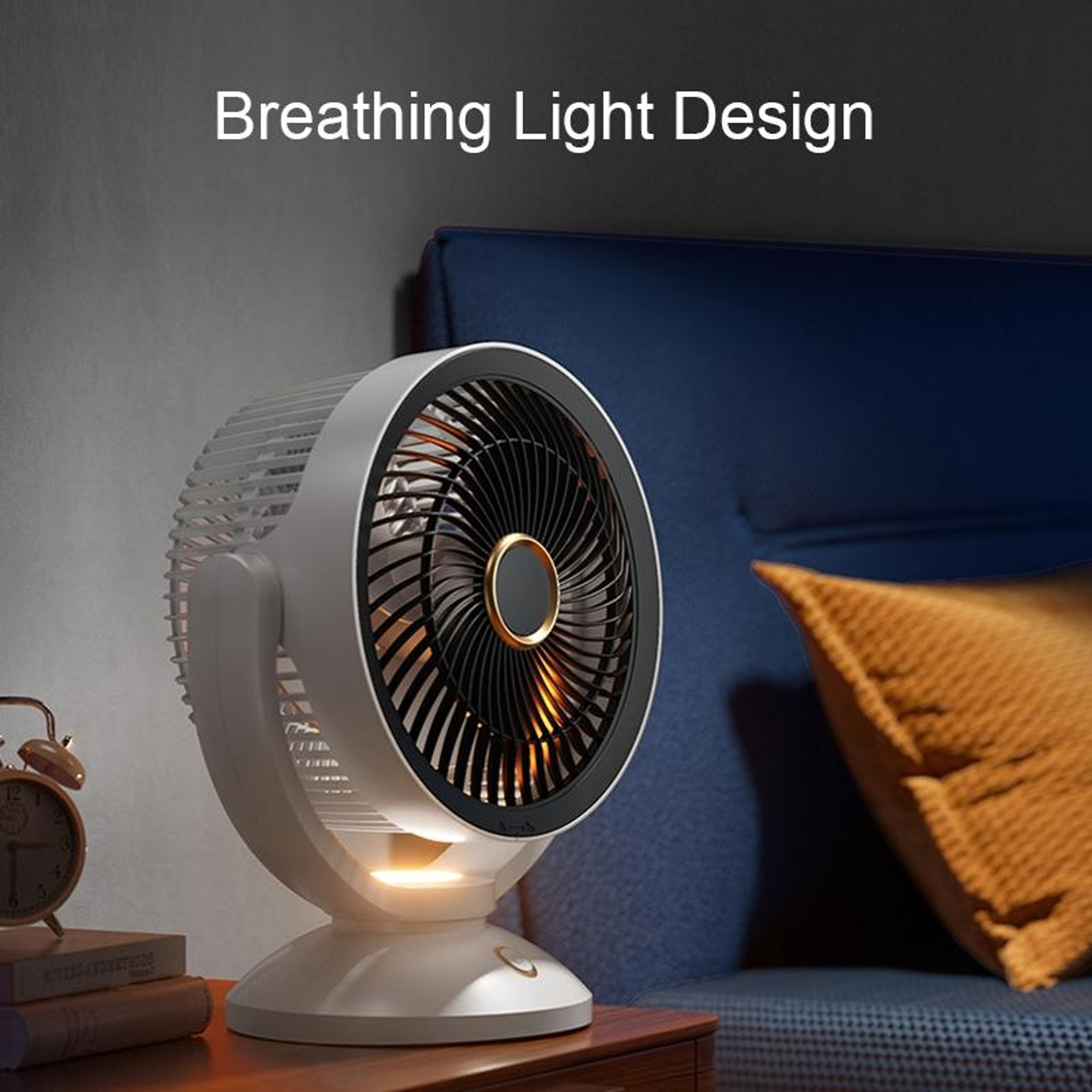Desktop Air Circulator Fan With Night Light Quiet Portable Desk Fan 12