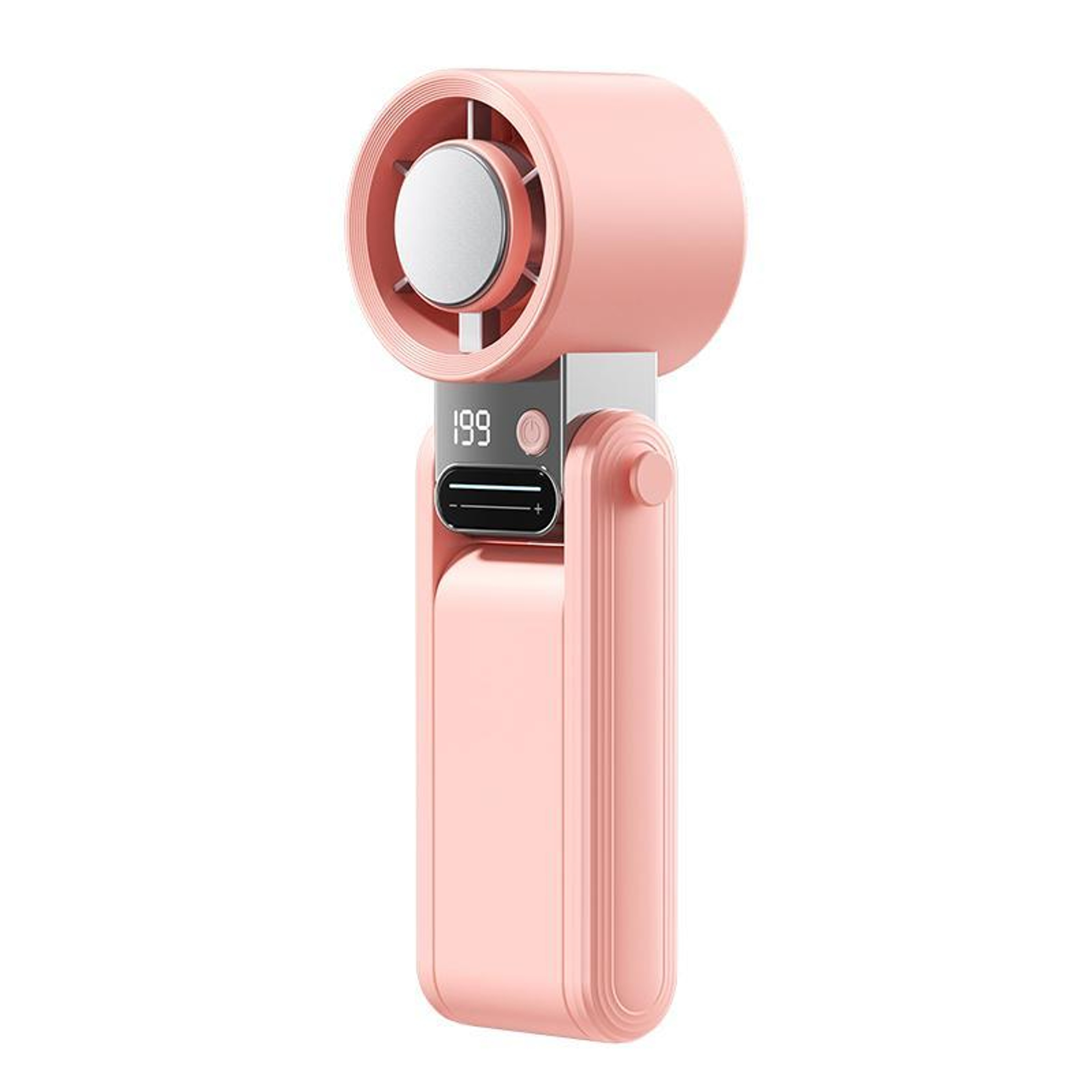 Smart Digital Display Handheld Cooling Fan With 199 Speed Levels Rechargeable Tri Fold Portable Min 13