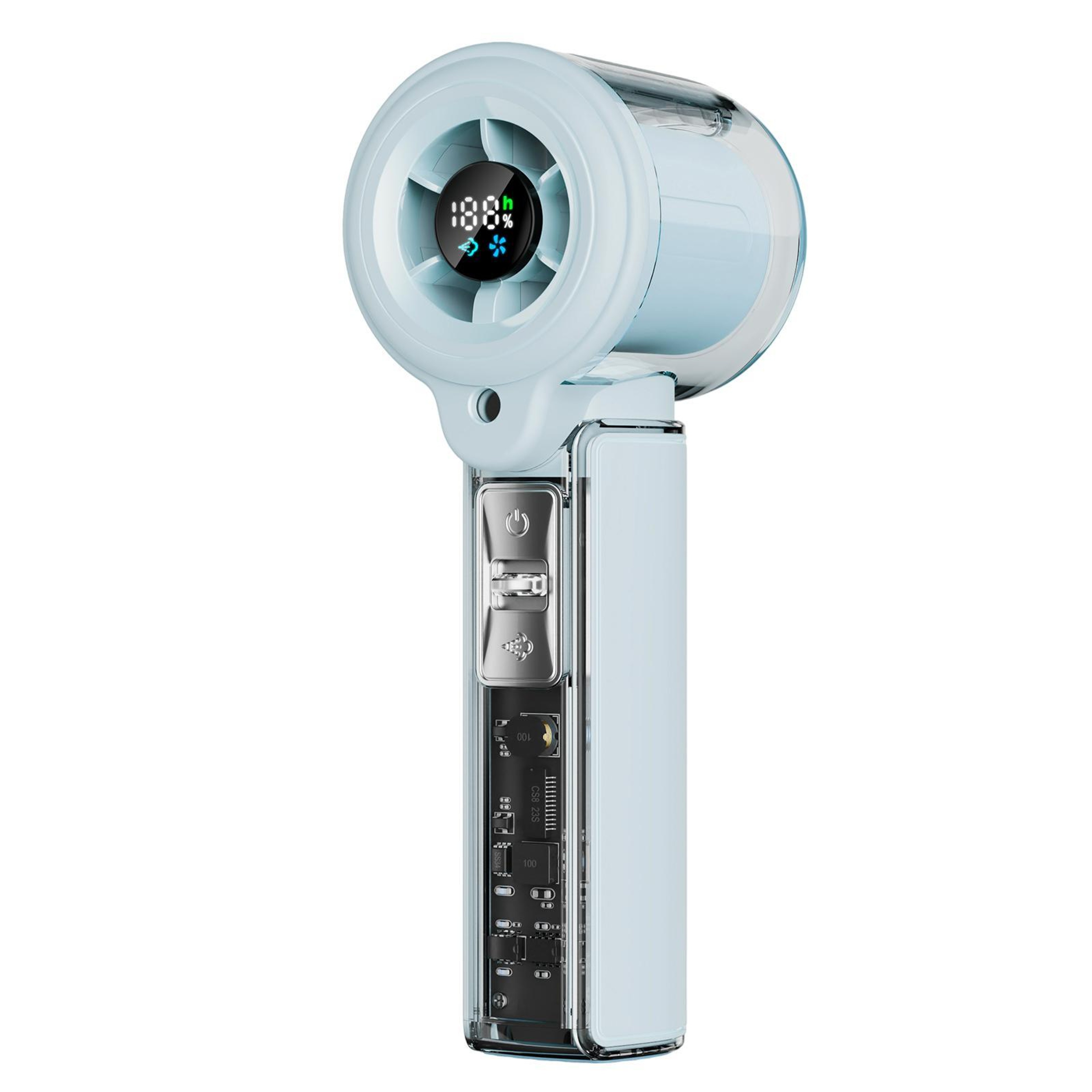 F5 Handheld Spray Cooling Fan With LED Display 100 Speed Portable Rechargeable Mist Fan 14