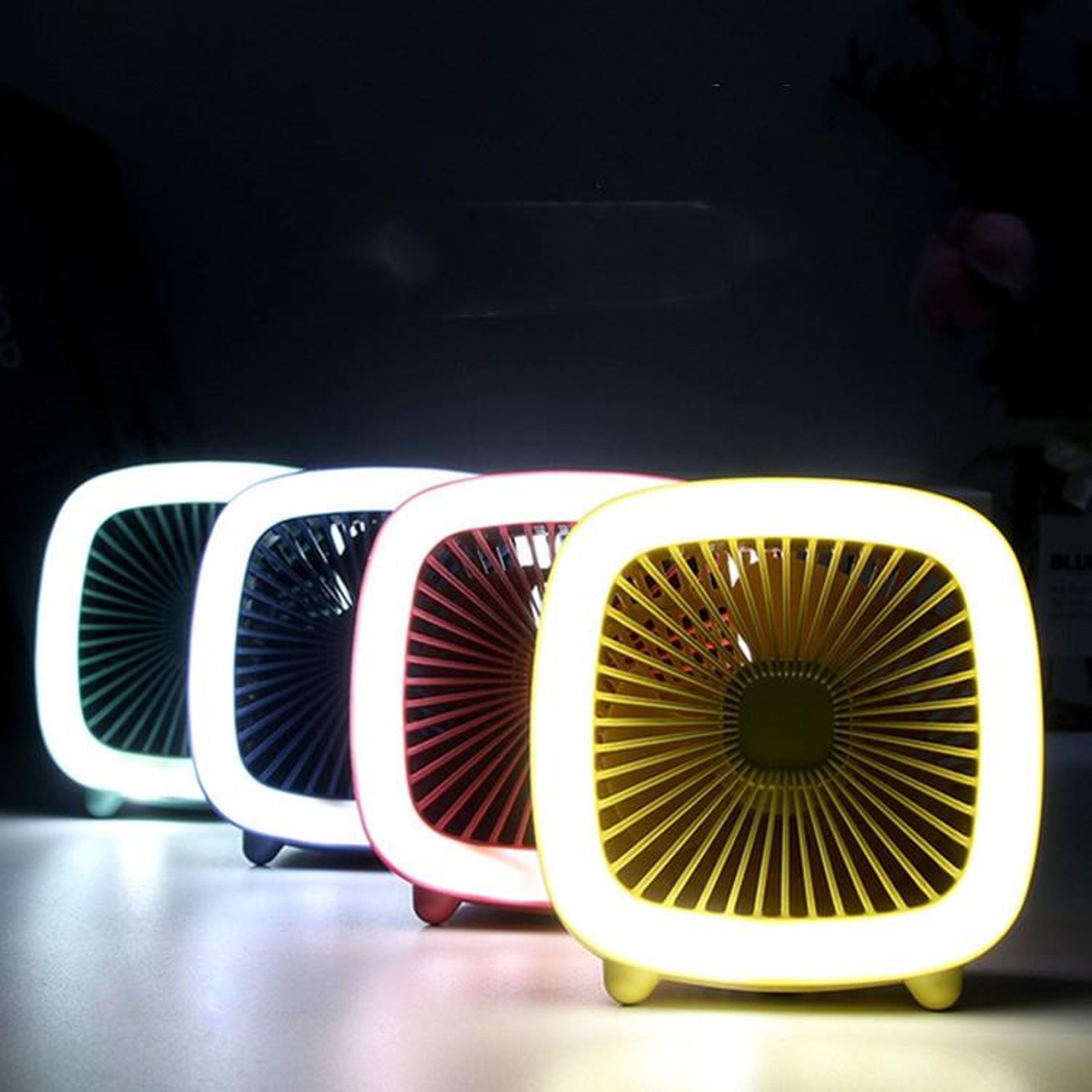 Portable USB Rechargeable Fan Mini Handheld Pocket Fan With Night Light And 3 Speed Cooling 4