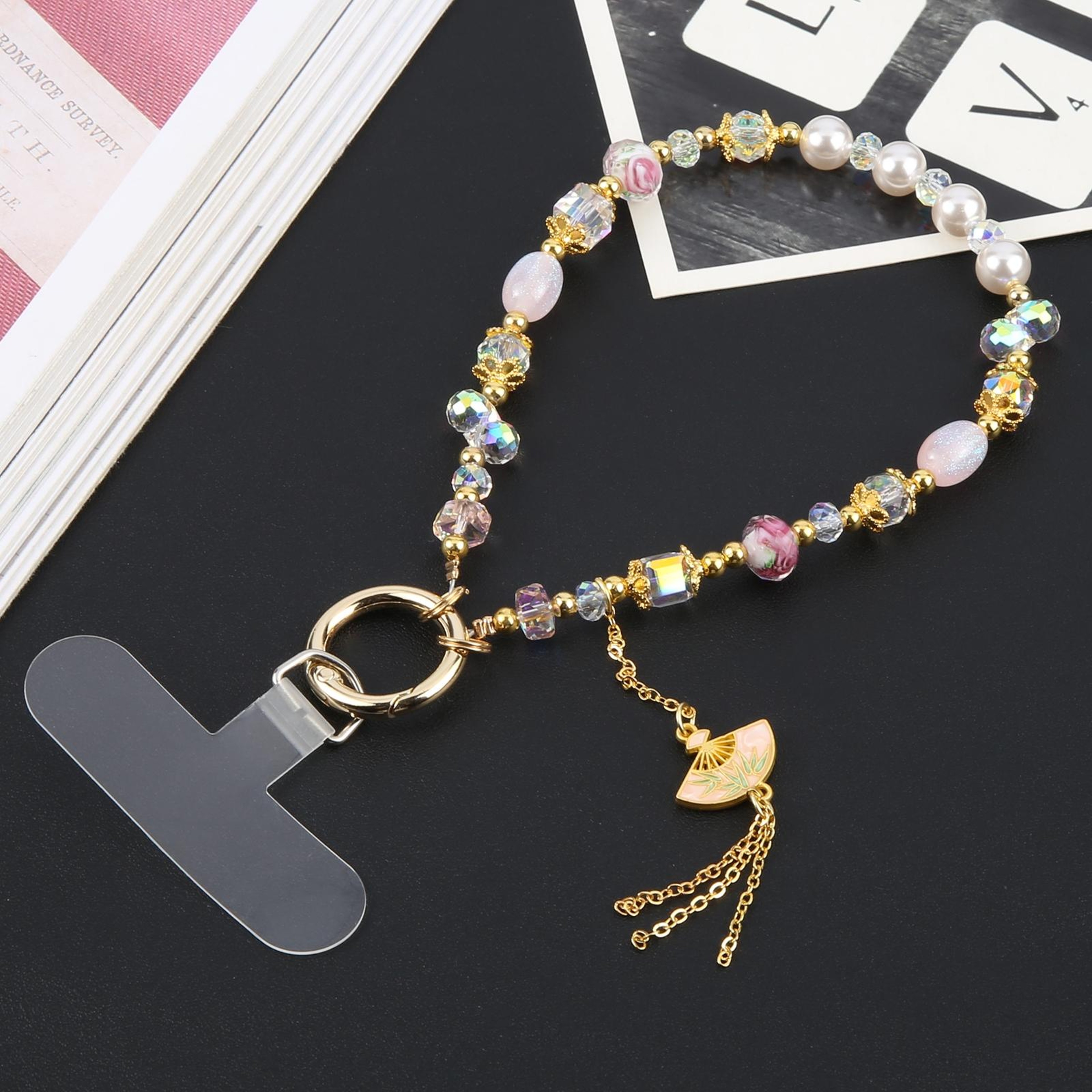 Universal Phone Wrist Lanyard Beaded Phone Strap Anti Lost Bracelet For Smartphones 5
