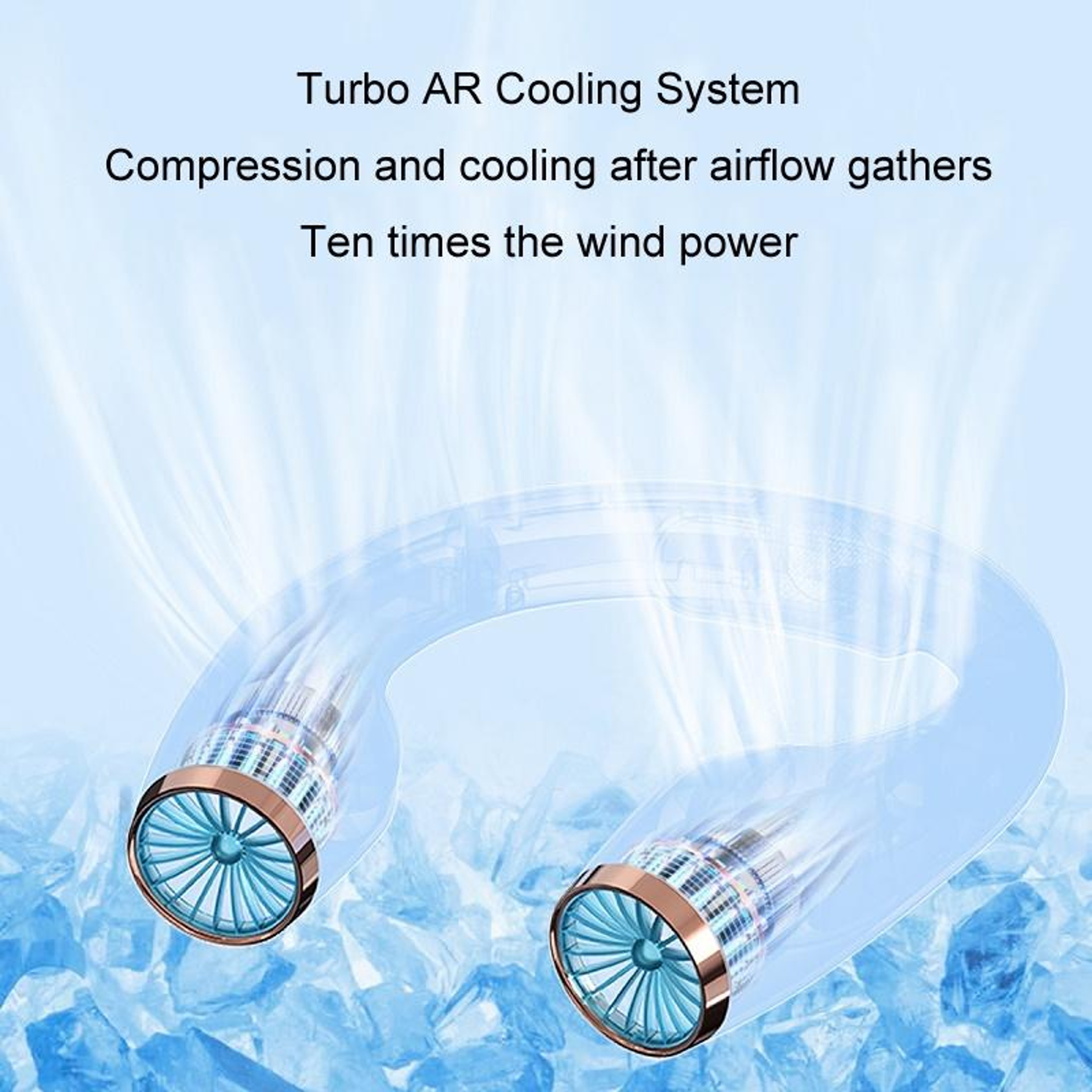 USB Charging Big Wind Cooling Leafless Hanging Neck Fan 4