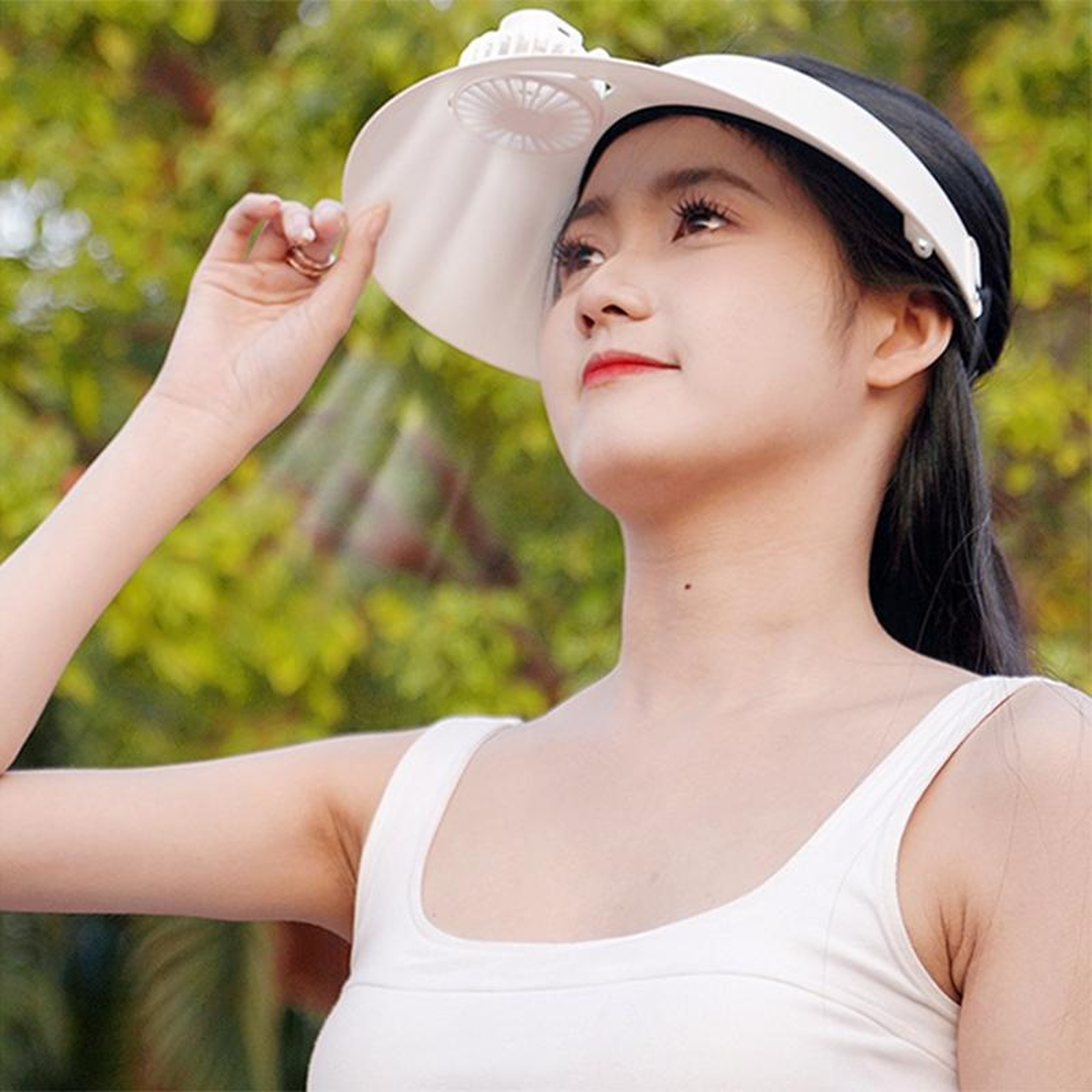 Portable Sun Hat With Fan Adjustable Cooling Sun Hat For Outdoor UV Protection 0