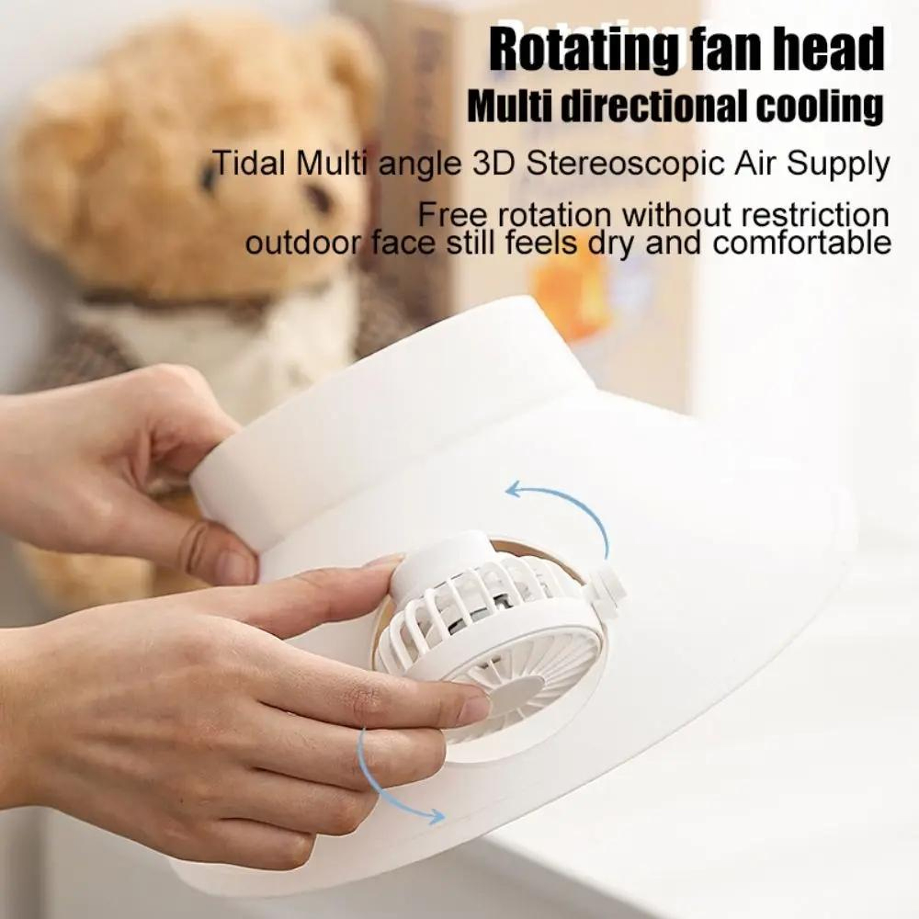 Portable Sun Hat With Fan Adjustable Cooling Sun Hat For Outdoor UV Protection 6