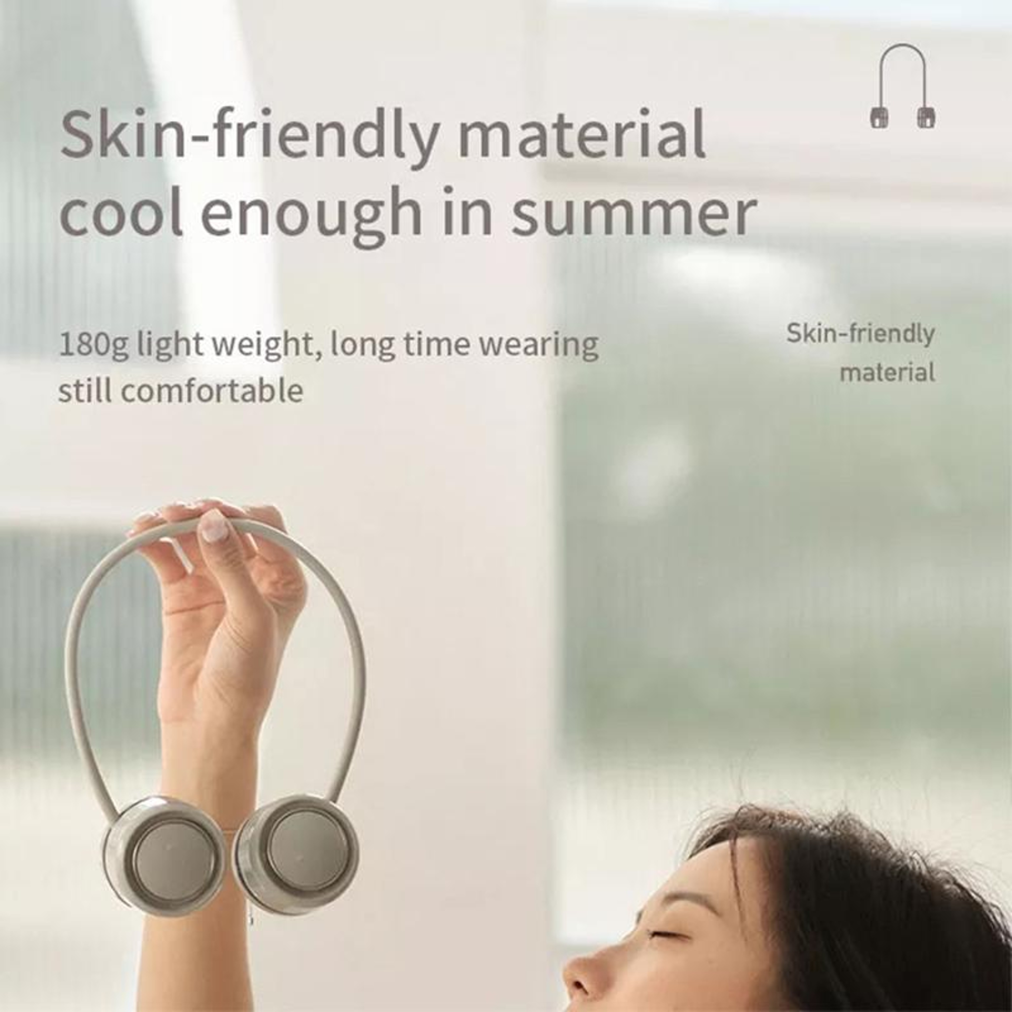 Portable Neck Fan with Aroma Diffuser Rechargeable Hands Free Personal Cooling Fan – view 5
