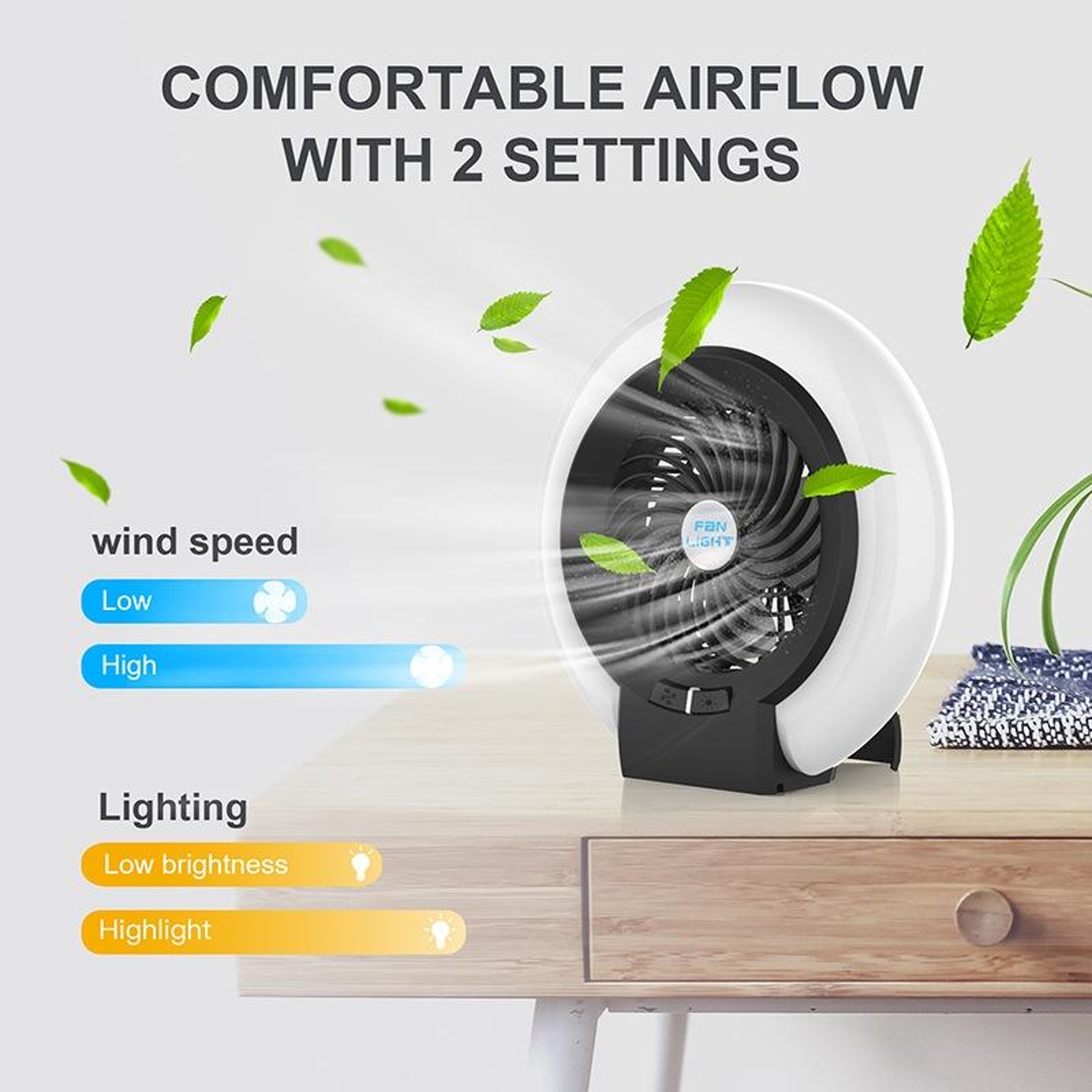 TW-8003 Rechargeable Camping Fan with LED Light Portable Camping Lantern Fan for Outdoor Travel – view 3