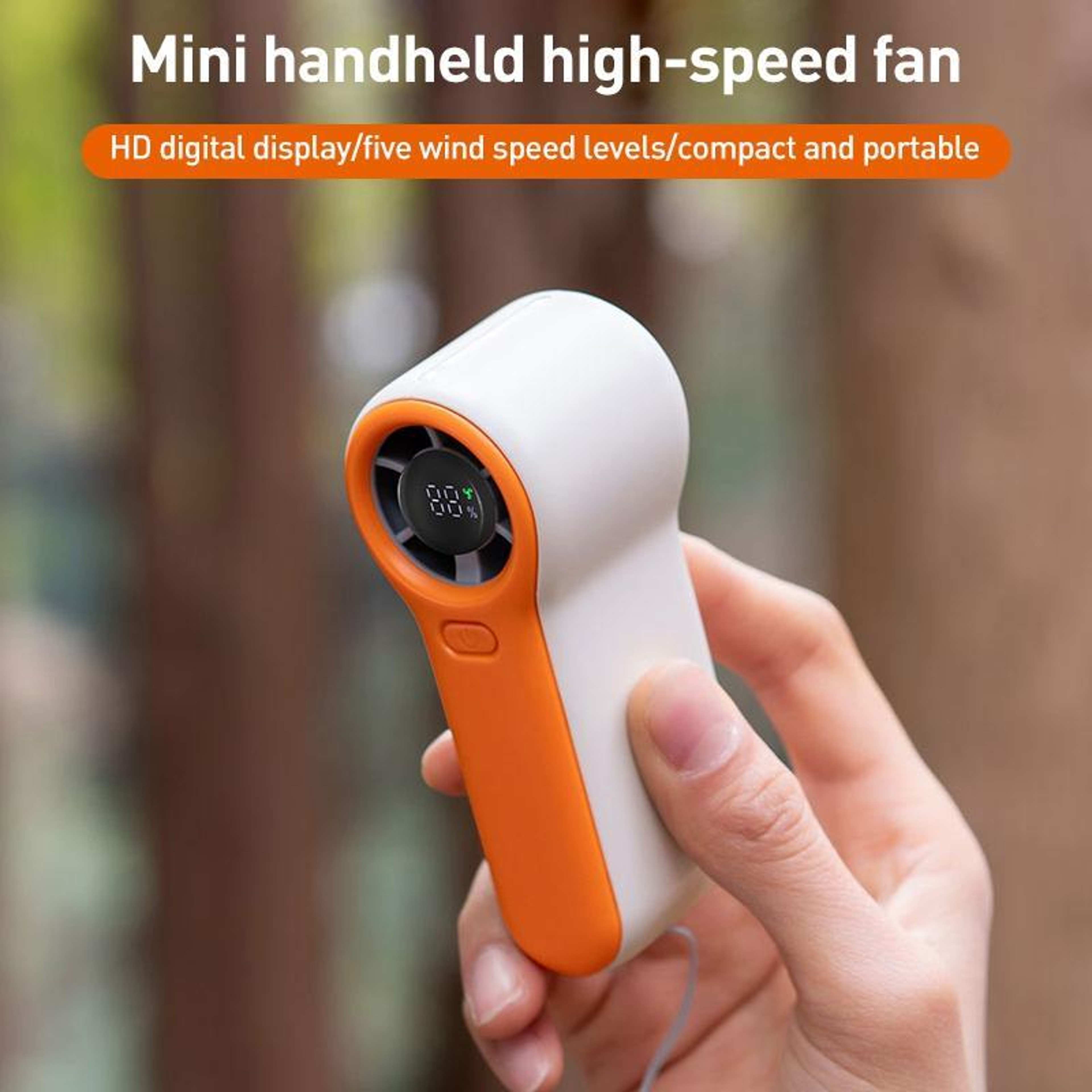 High Speed Mini Handheld Fan With Digital Display USB C Rechargeable Portable Personal Cooling Fan 1
