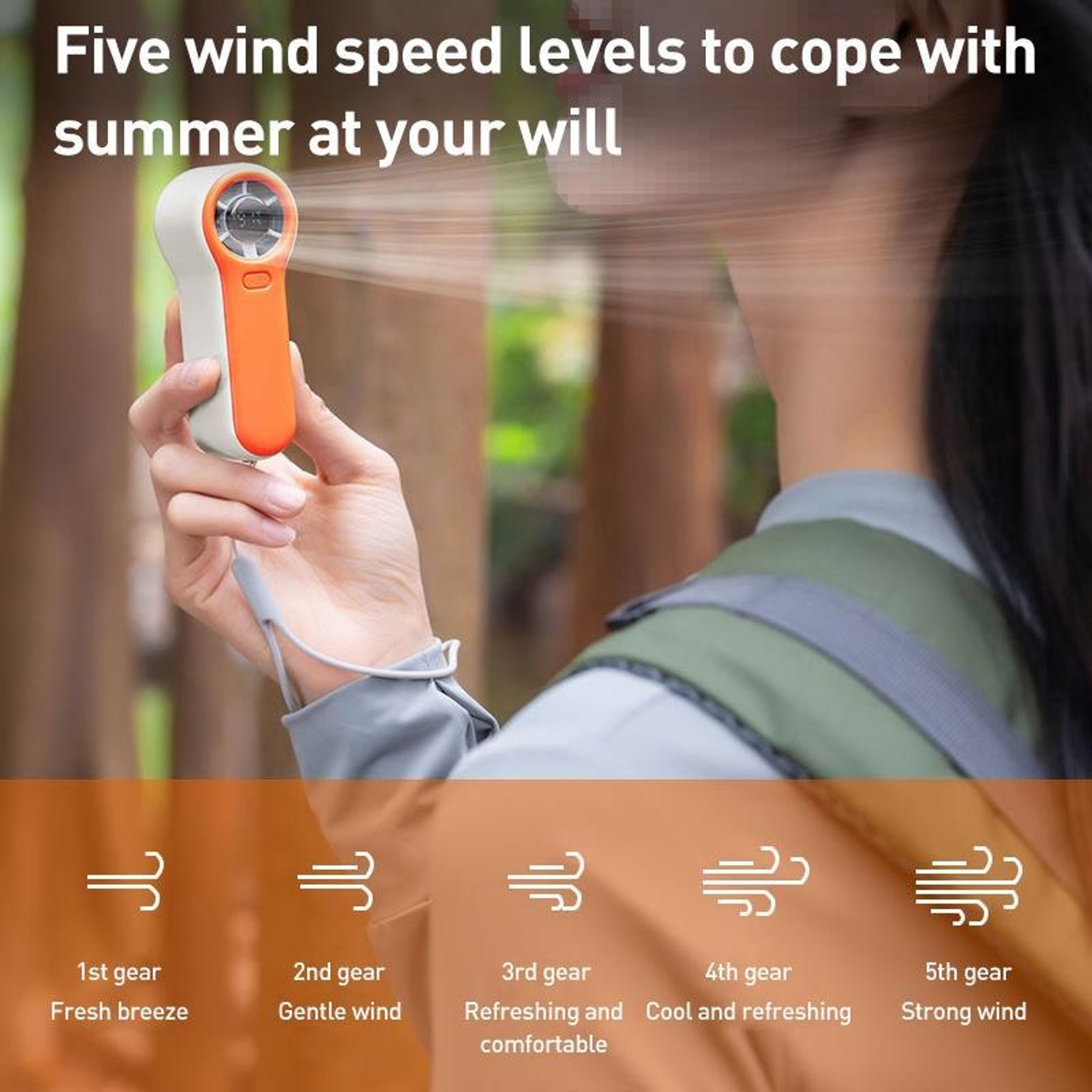 High Speed Mini Handheld Fan With Digital Display USB C Rechargeable Portable Personal Cooling Fan 4