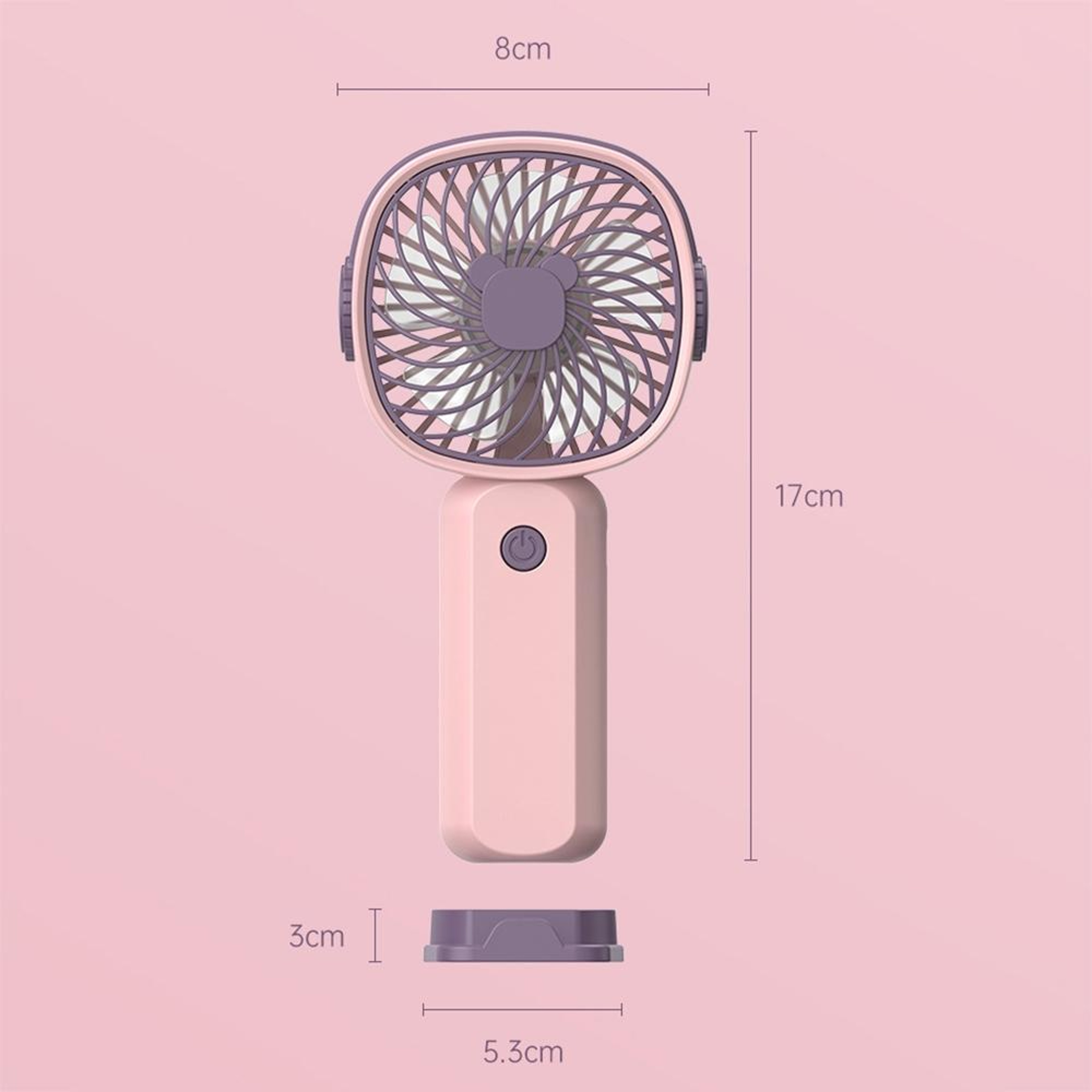 Portable Mini Fan With Phone Holder USB Rechargeable Handheld Fan 3 Speed Personal Cooling Fan 1