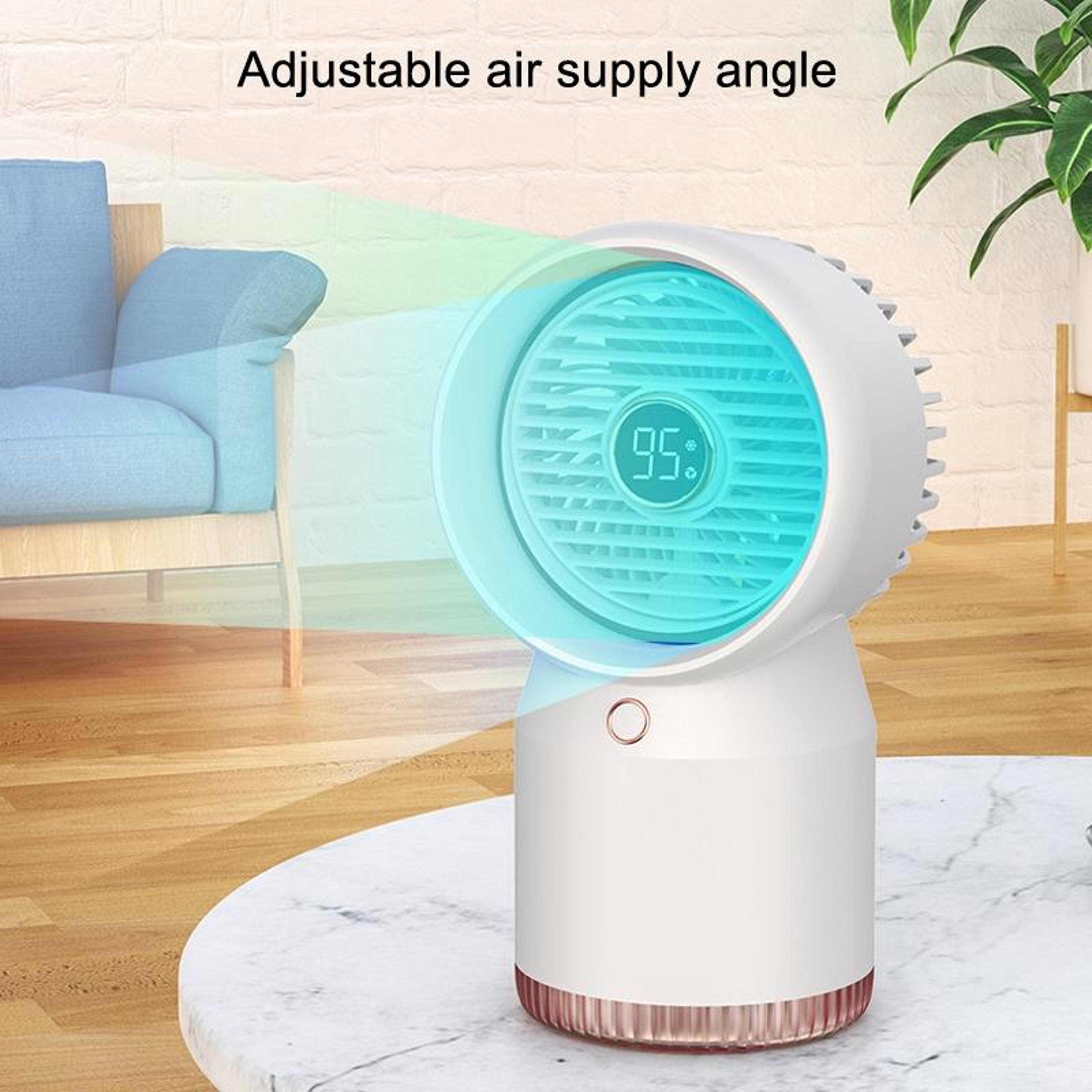 LED Display Portable Humidifier Fan USB Rechargeable Desk Fan With Mist Cooling And Night Light 3