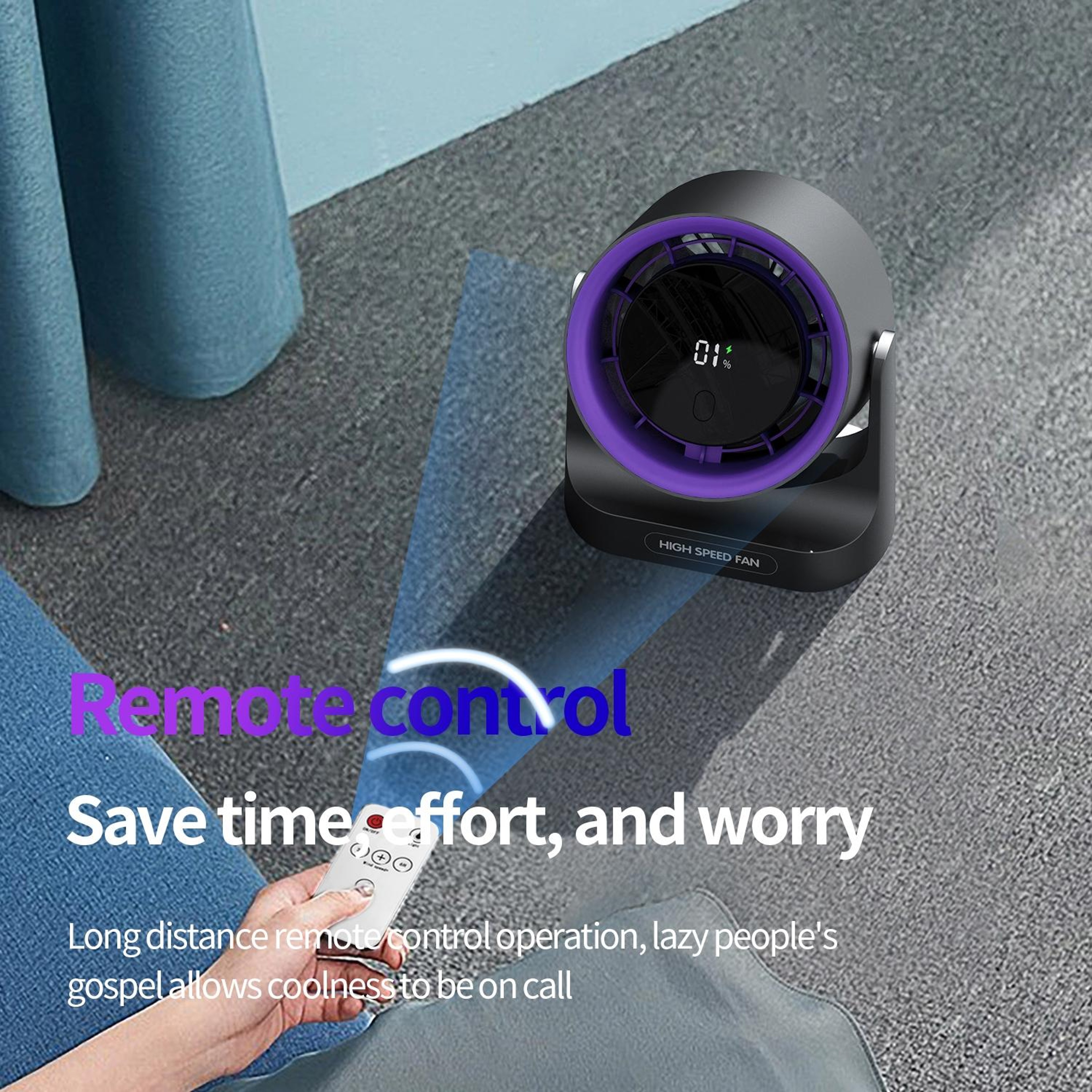 100 Speed USB Rechargeable Fan With Digital Display Wall Mount And Desktop Turbine Fan 4