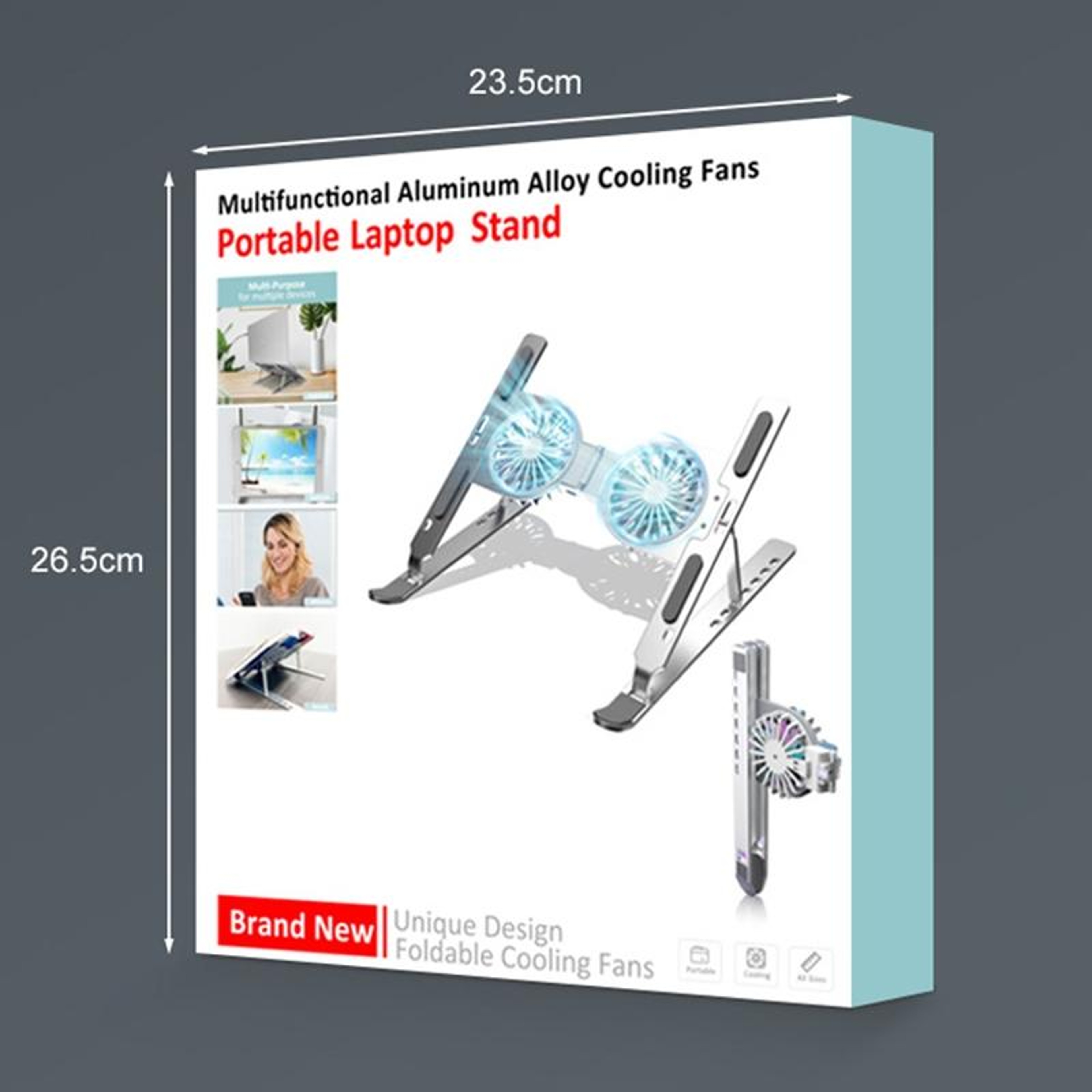 C9 Pro RGB Laptop Stand With Dual Cooling Fan Adjustable Aluminum Laptop Cooling Stand 4