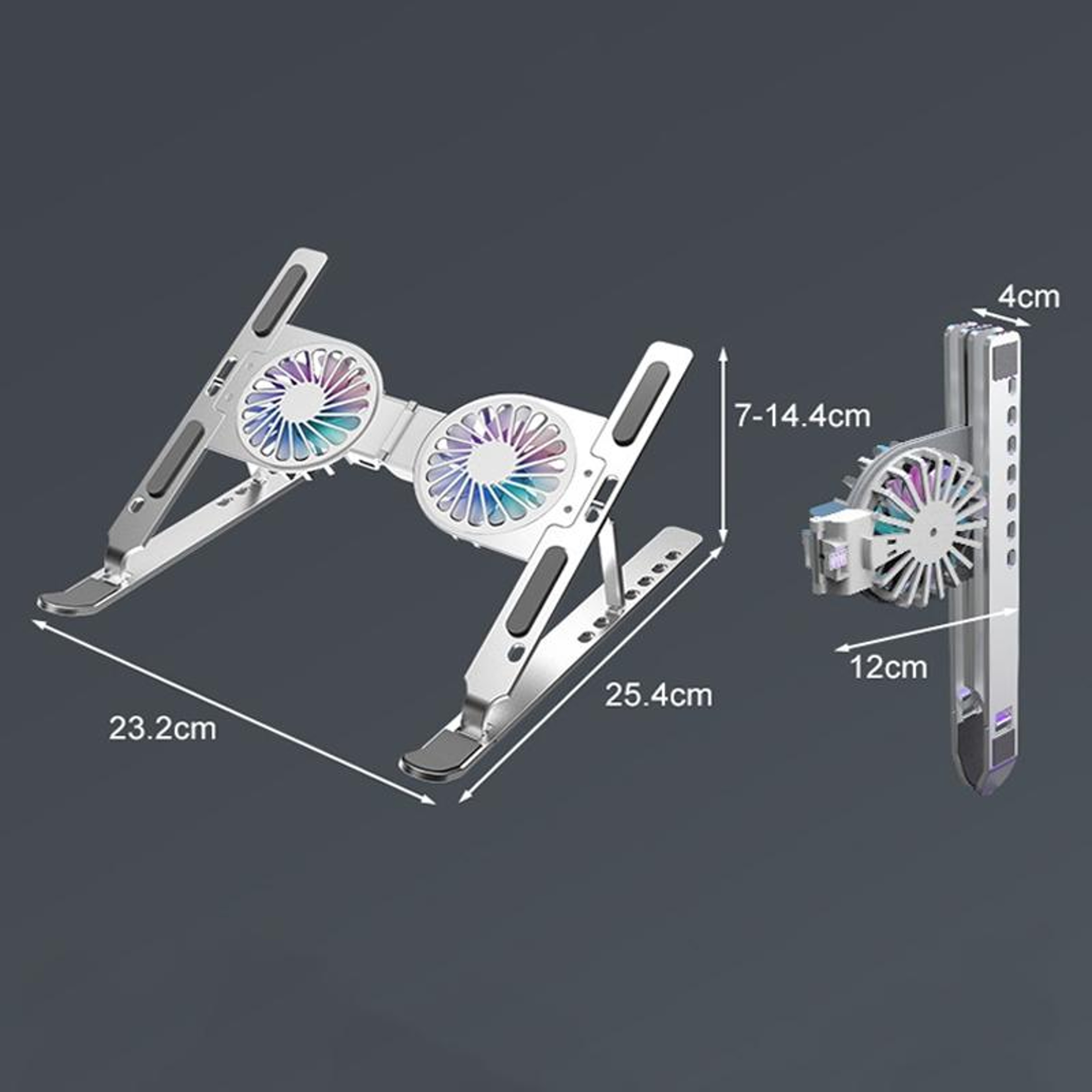 C9 Pro RGB Laptop Stand With Dual Cooling Fan Adjustable Aluminum Laptop Cooling Stand 5