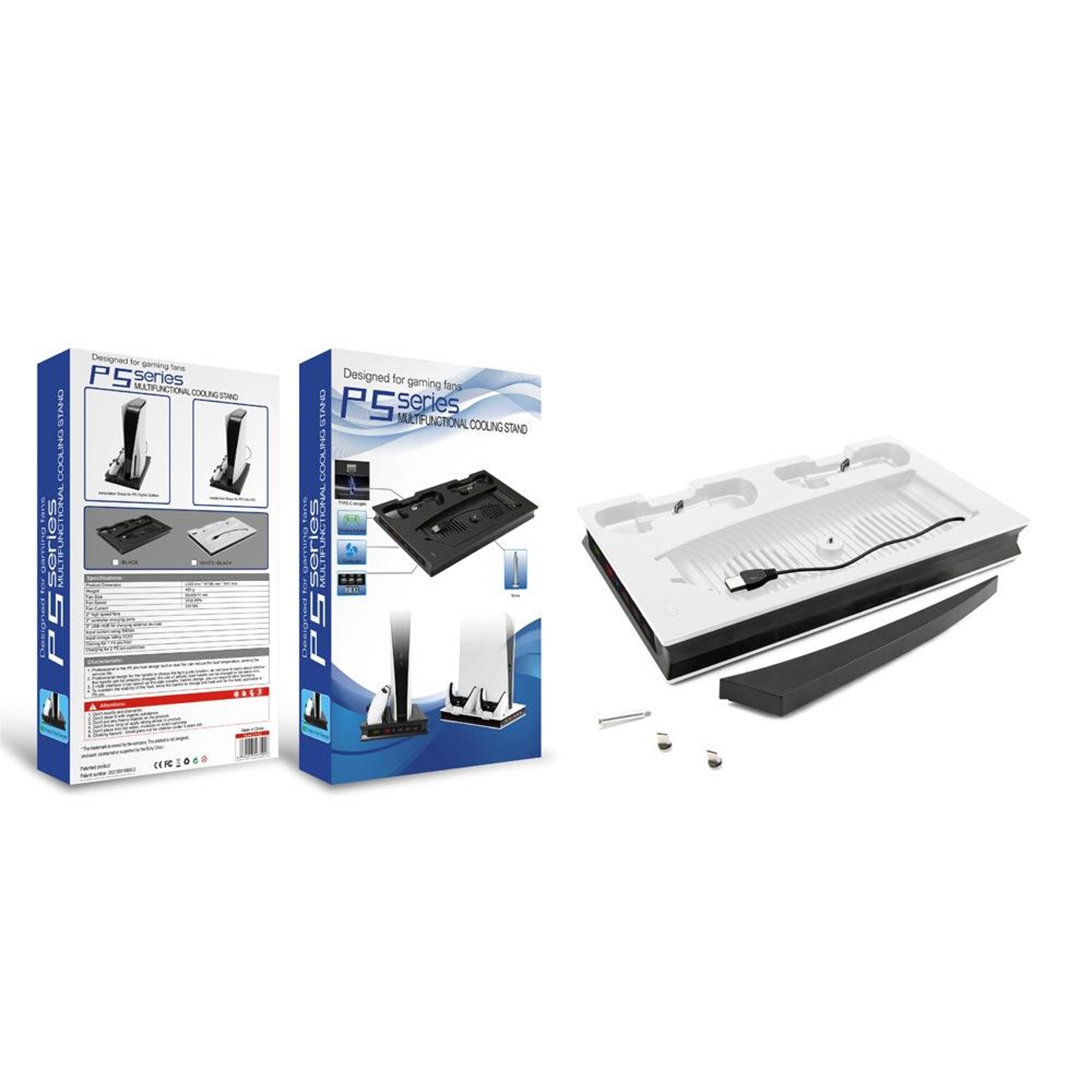 PS5 Cooling Stand With Dual Controller Charging Dock LED Indicators For PS5 Digital And Disc Consol 3