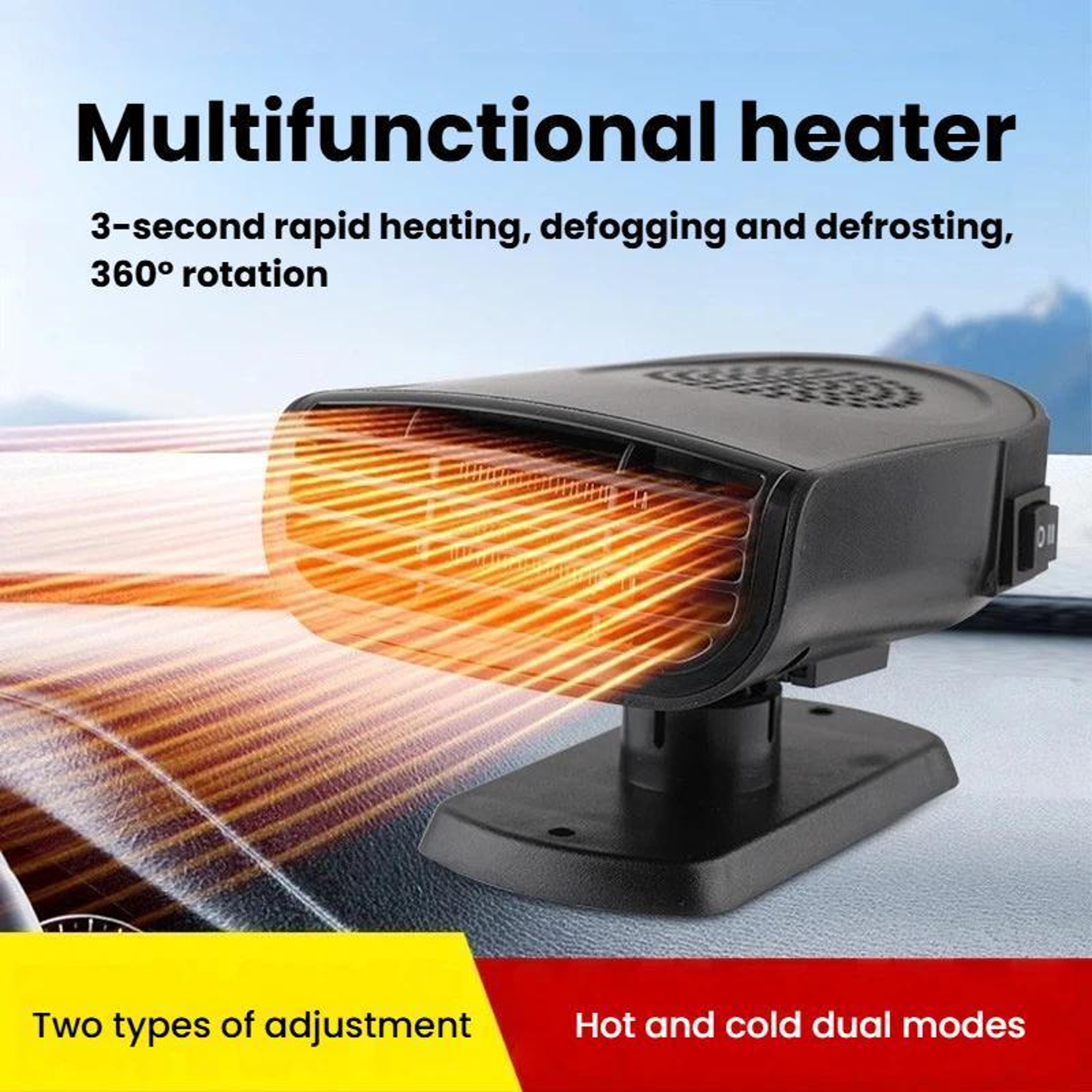 150W Car Heater And Car Defroster Portable Heating Cooling Fan For Fast Windshield Demisting 1